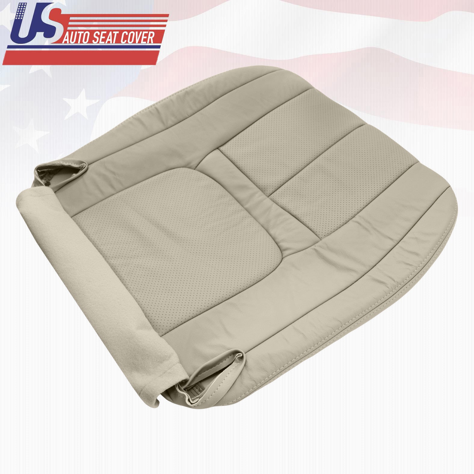 1999-2000 Cadillac Escalade PASSENGER Bottom Leather Seat cover Shale Tan Perf.