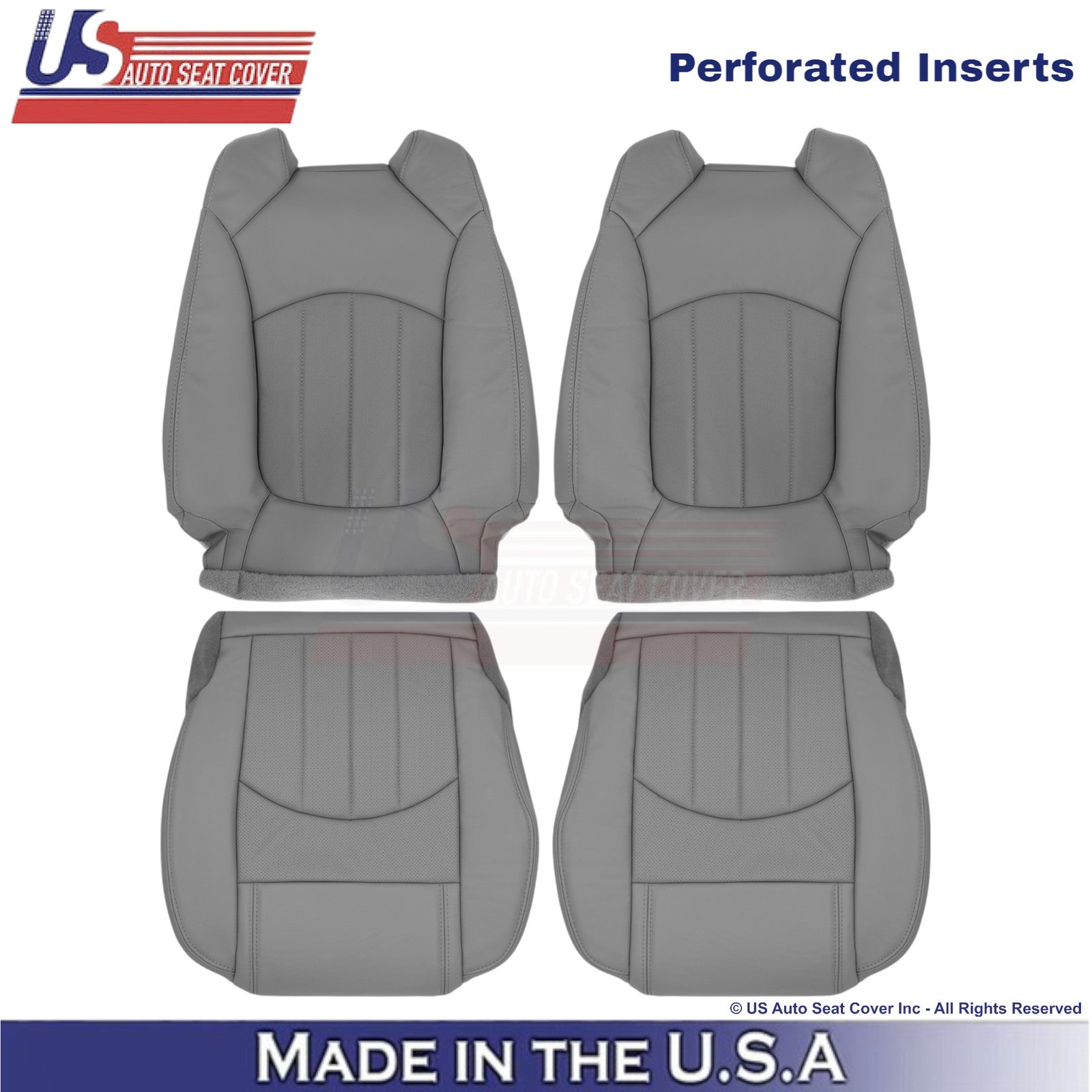 2013-2017 For Buick Enclave Leatherette Front Replacement Seat Covers Titanium