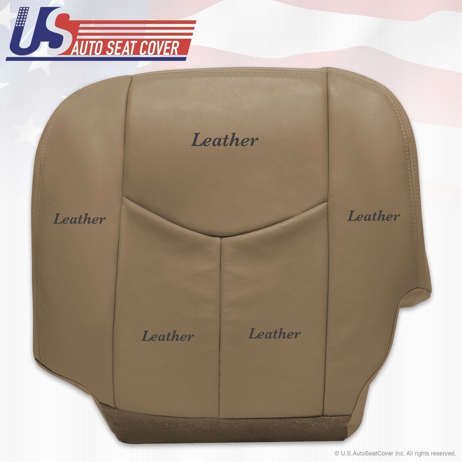 2003 Chevy Silverado truck Driver and Passenger Bottom-Leather-Seat-Covers Tan