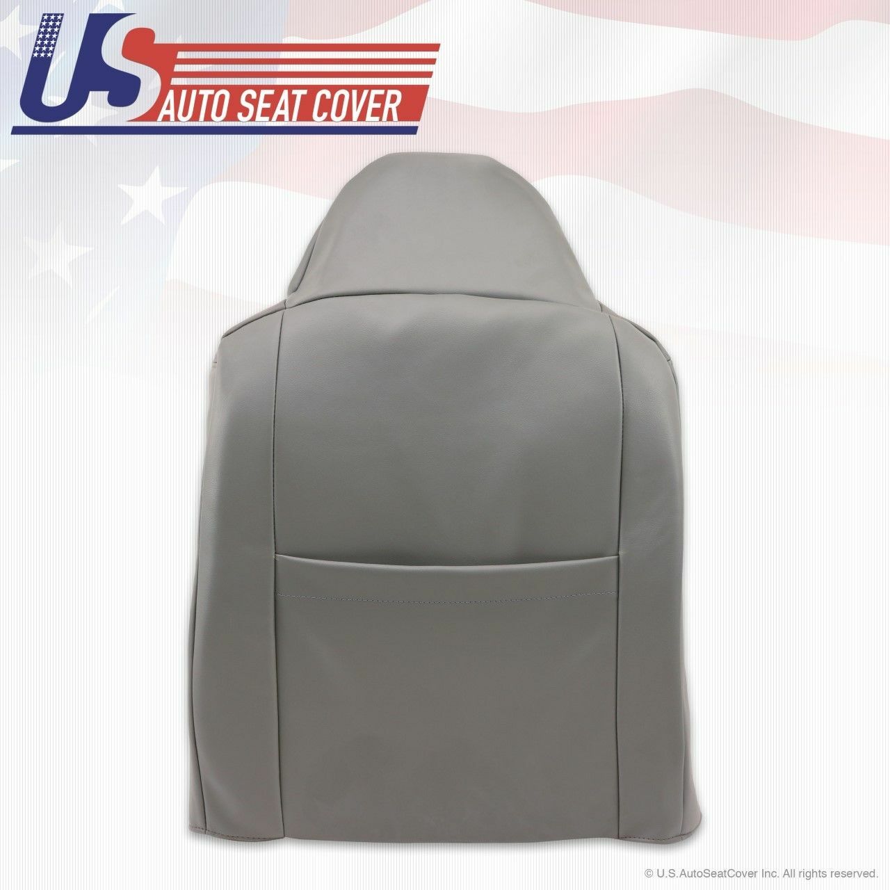 02 - 07 Ford F-250 F-350 Driver Top Lean Back perforated Leather Seat Cover Gray