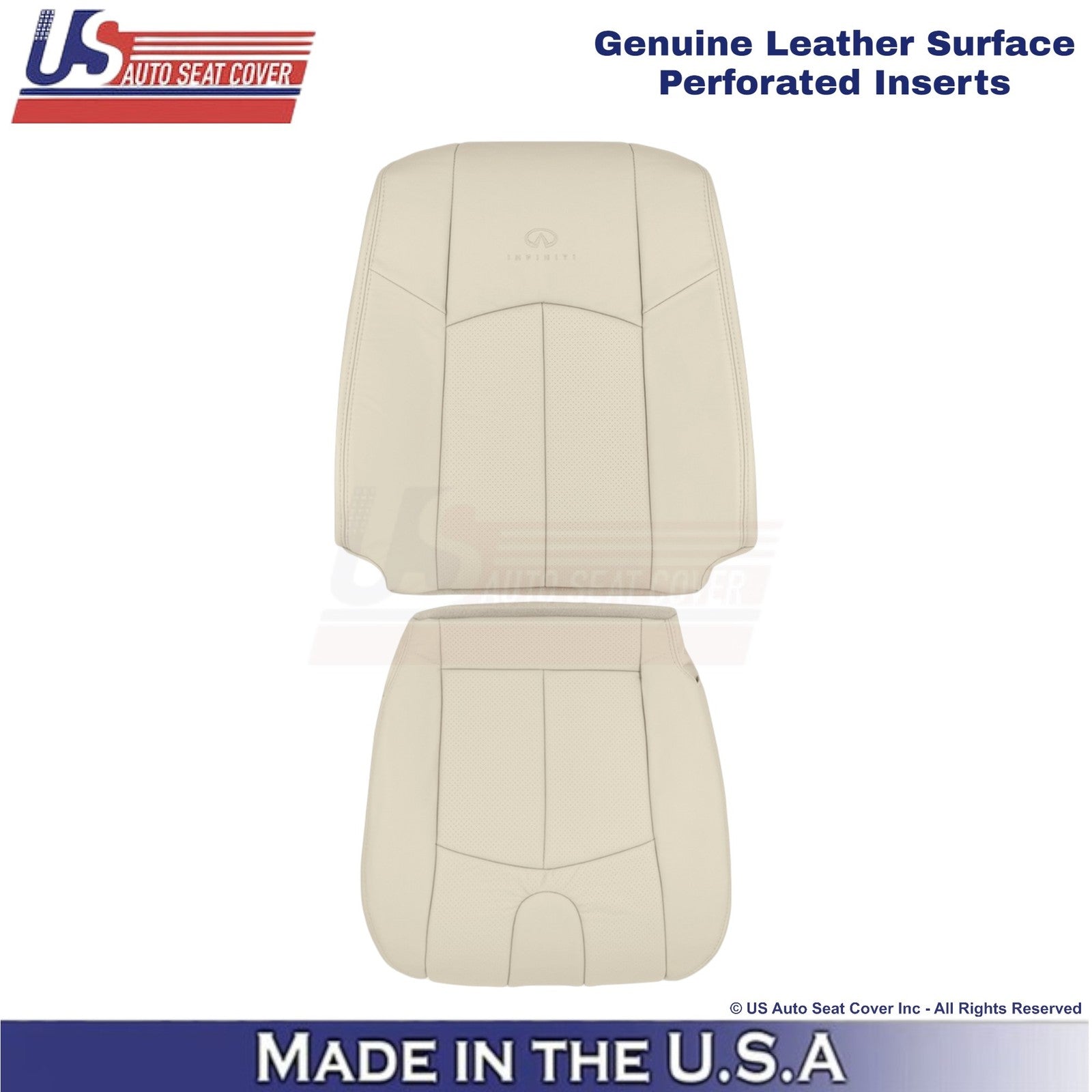 2009-2013 Fits Infiniti G37 Genuine Leather Front Driver Seat Covers Wheat