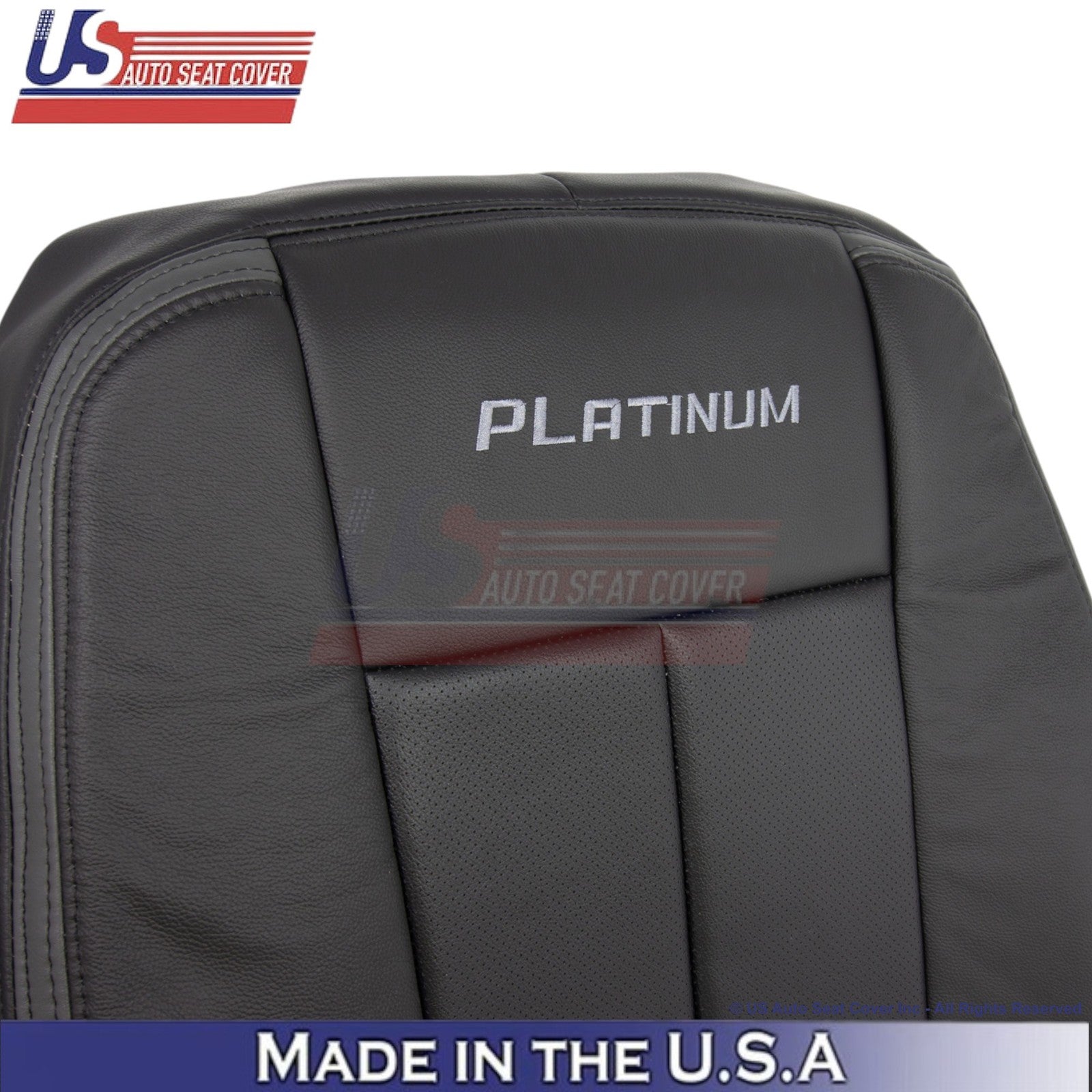 2015-2017 Fits Ford Expedition Platinum Genuine Leather Front Seat Covers Ebony