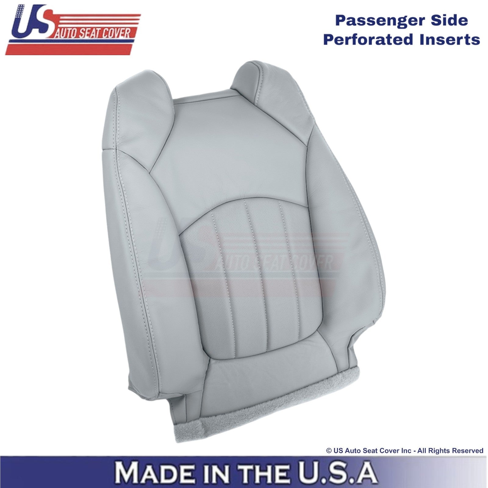 2013-2017 Fits Chevy Traverse Leatherette Perf. Front Seat Covers Light Titanium