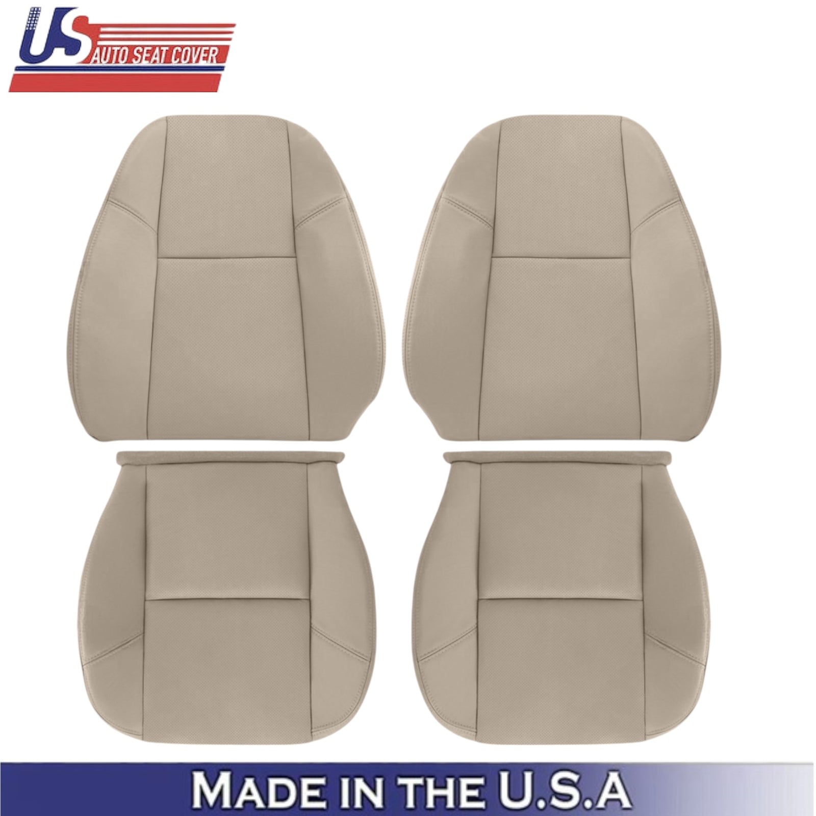 2012-2014 For Chevy Silverado 1500 LTZ Leatherette Front Seat Covers Tan