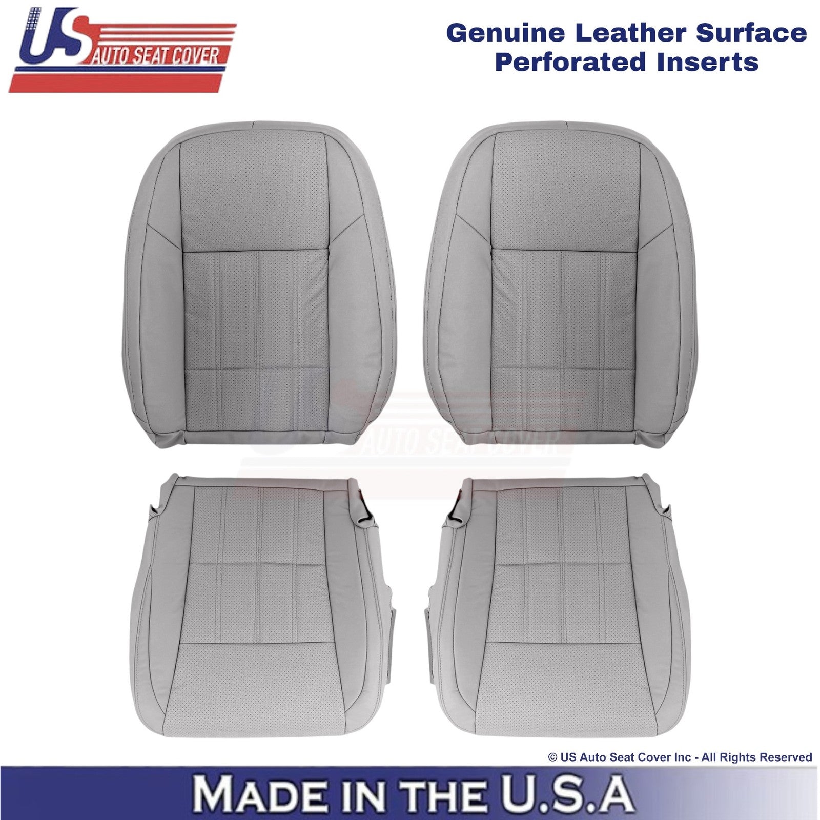 2016-2018 For Lexus ES 350 Genuine Leather Front Replacement Covers Stratus Gray