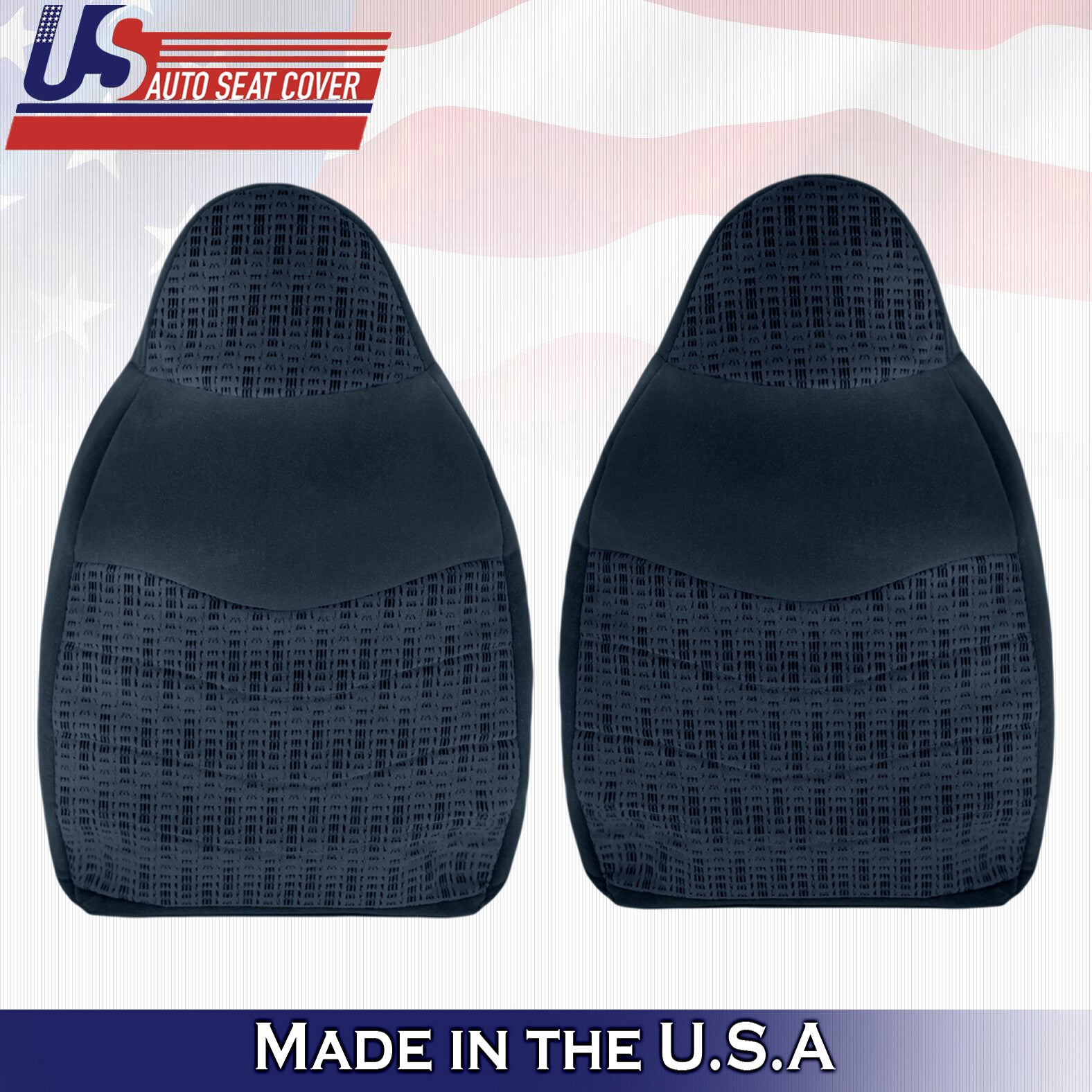 1999 For Ford F250 F350 XLT Driver & Passenger 2x Top Cloth Seat Covers Blue
