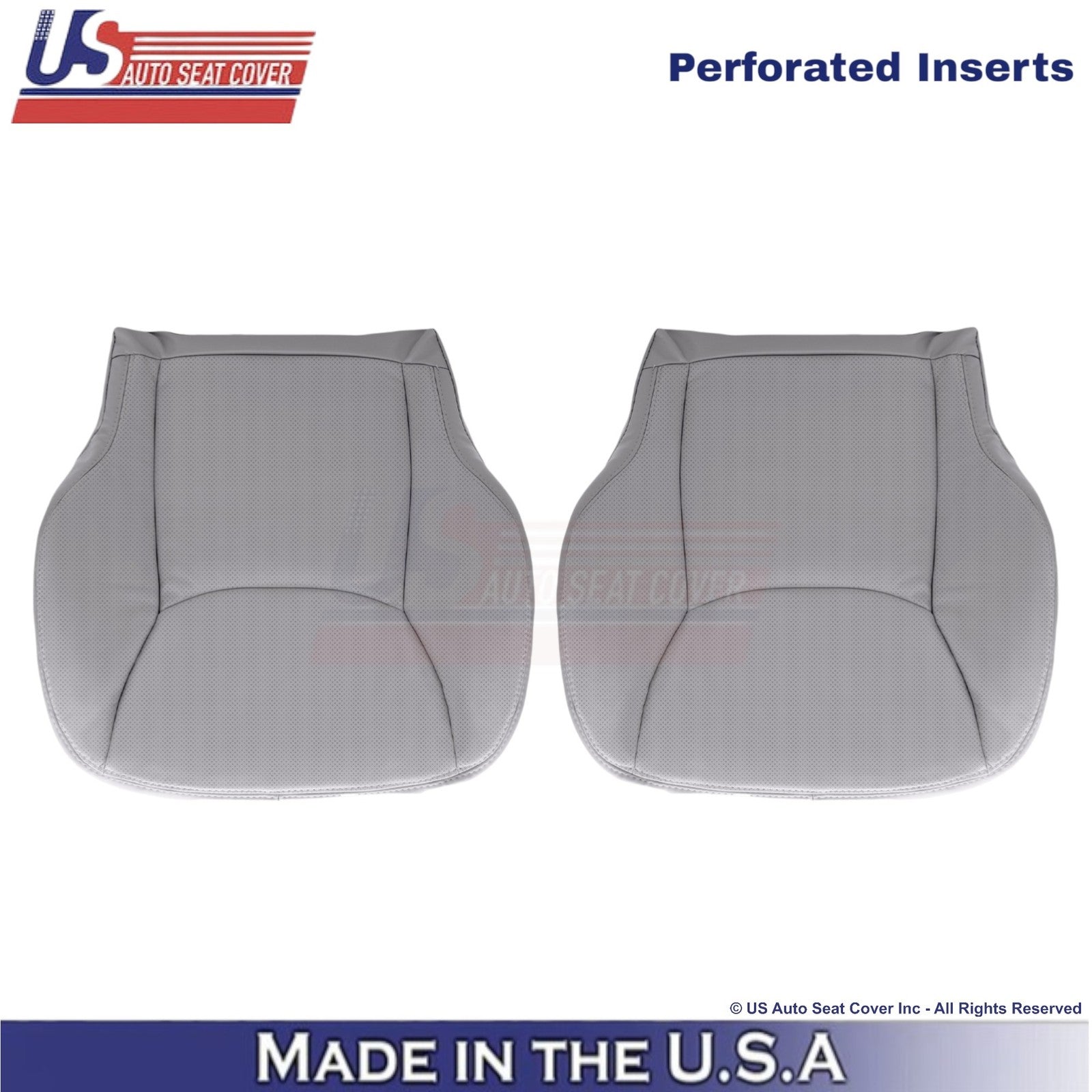 1999-2006 Fits Mercedes-Benz S-Class Leatherette Perf. Bottom Seat Covers Gray
