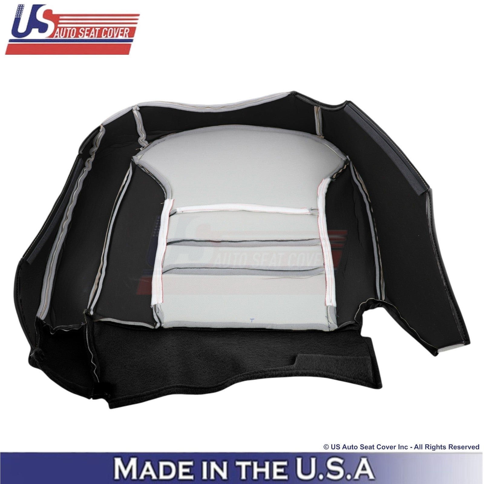 2000-2002 Fits Ford Crown Victoria Leatherette Driver Bottom Seat Cover Black