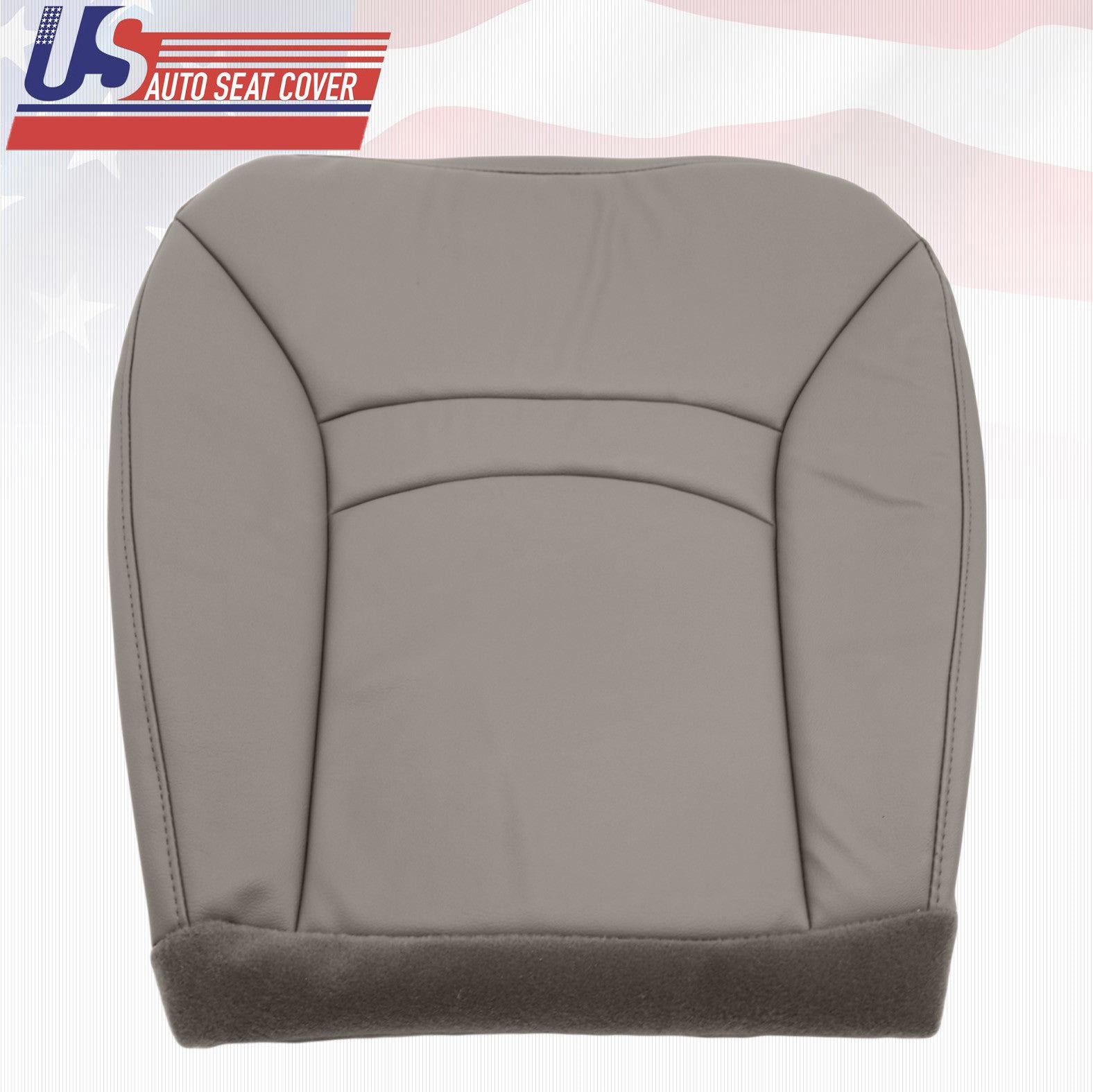 DRIVER BOTTOM SEAT COVER GRAY LEATHERETTE 2000 To 2002 FORD E150 ECONOLINE VAN