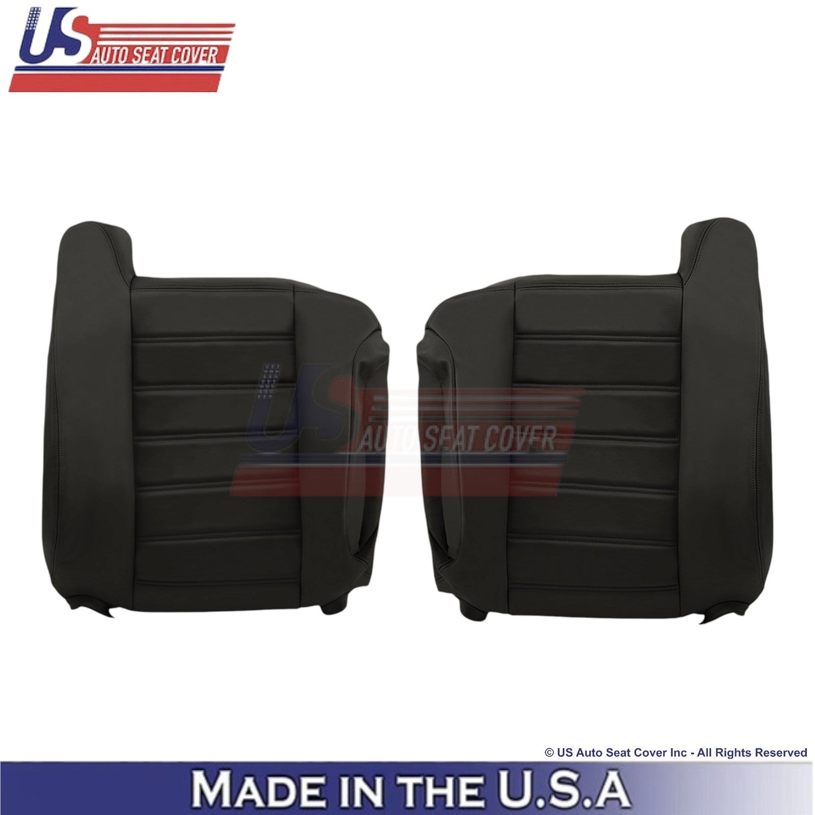 2003-2007 For Hummer H2 Leatherette Front Top Replacement Covers Ebony Black