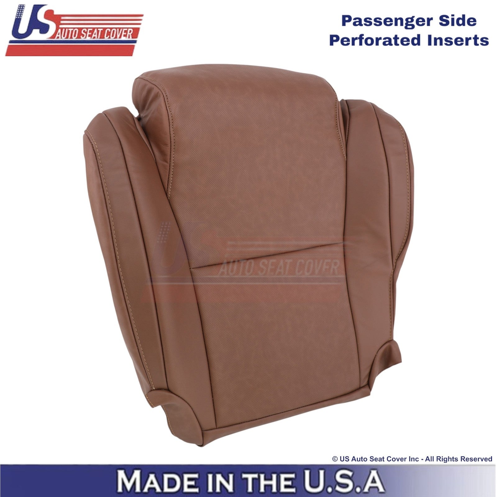 2007-2013 For Toyota Tundra Leather Perf. Passenger Bottom Seat Cover Red Rock