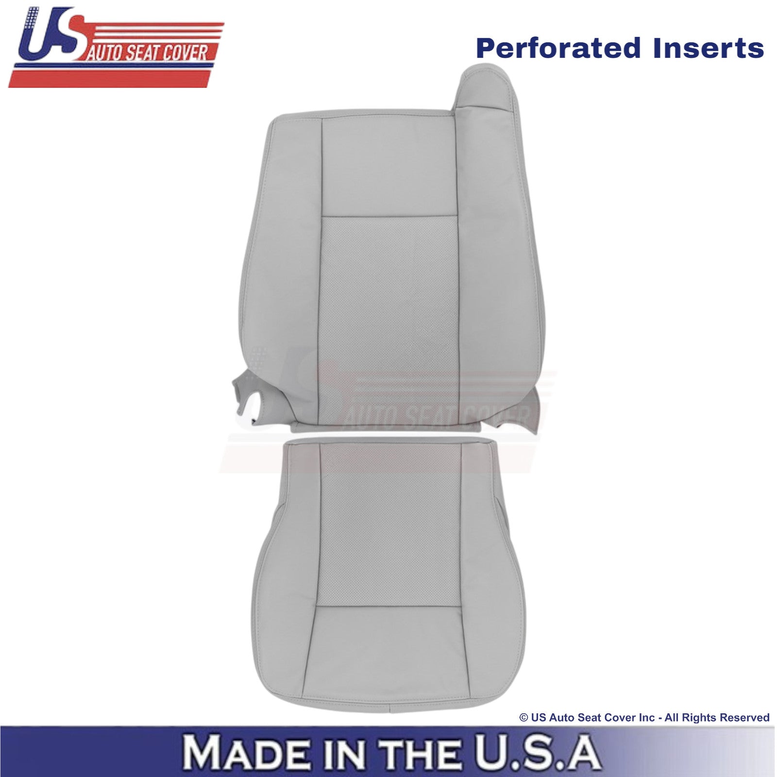 2003-2007 Fits Cadillac CTS Leather Driver Top & Bottom Replacement Covers Gray