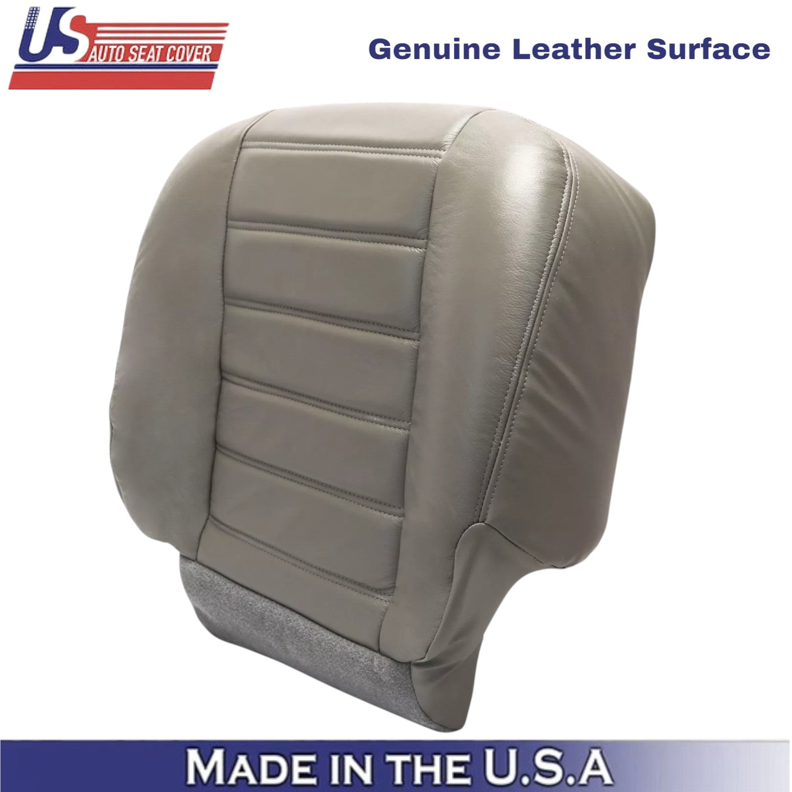 2003-2007 For Hummer H2 Genuine Leather Driver Bottom Seat Cover Wheat Gray