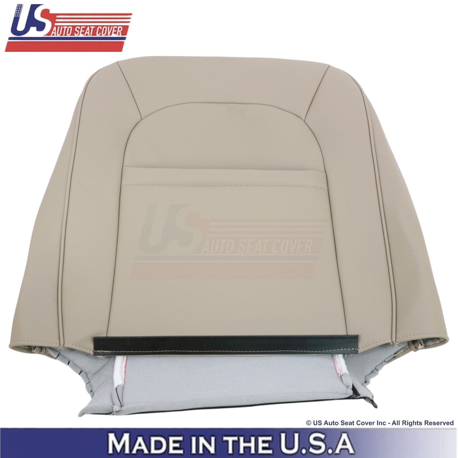 1998-2002 Fits Ford Crown Victoria Genuine Leather Driver Top Seat Cover Tan