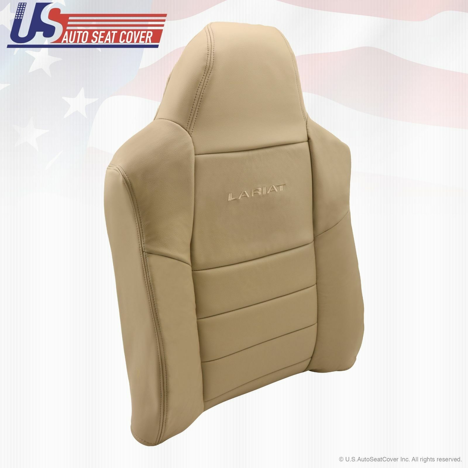 2002-07 Ford F250 F350 Lariat Front & Back Bottoms & Tops Leather Seat Cover TAN