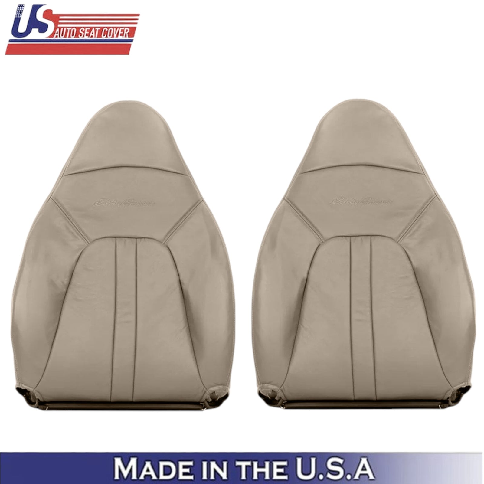 2000-2002 For Ford Expedition Eddie Bauer Leatherette Front Covers Med Parchment