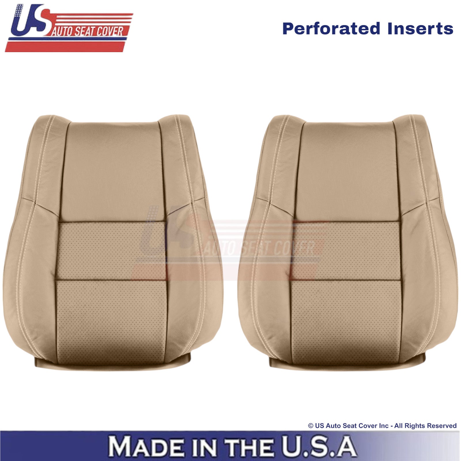 2011-2017 For Dodge Durango Genuine Leather Top Replacement Seat Covers Tan