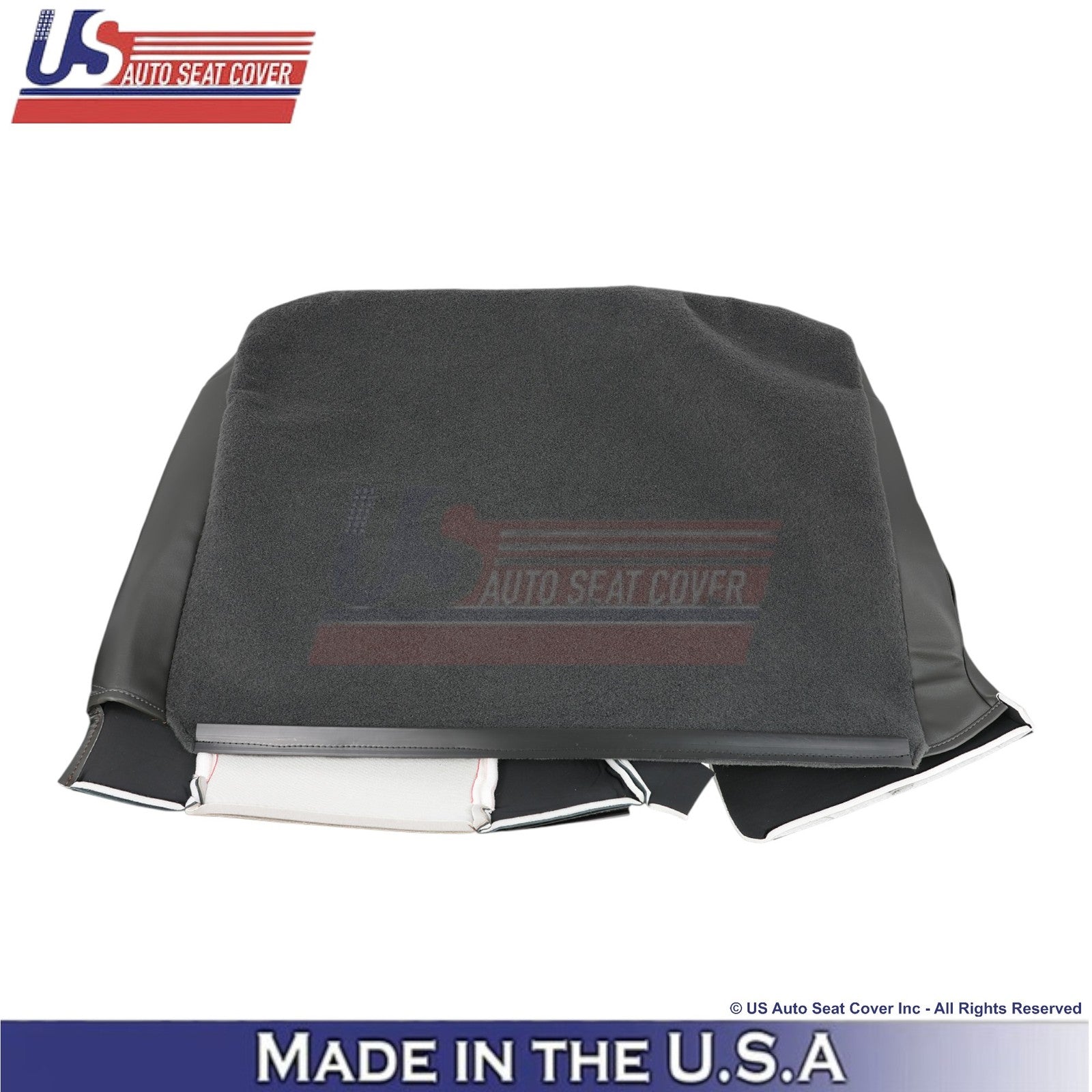 1999-2000 For Chevy Tahoe-Silverado Genuine Leather Rear Bench Covers 2Tone Gray