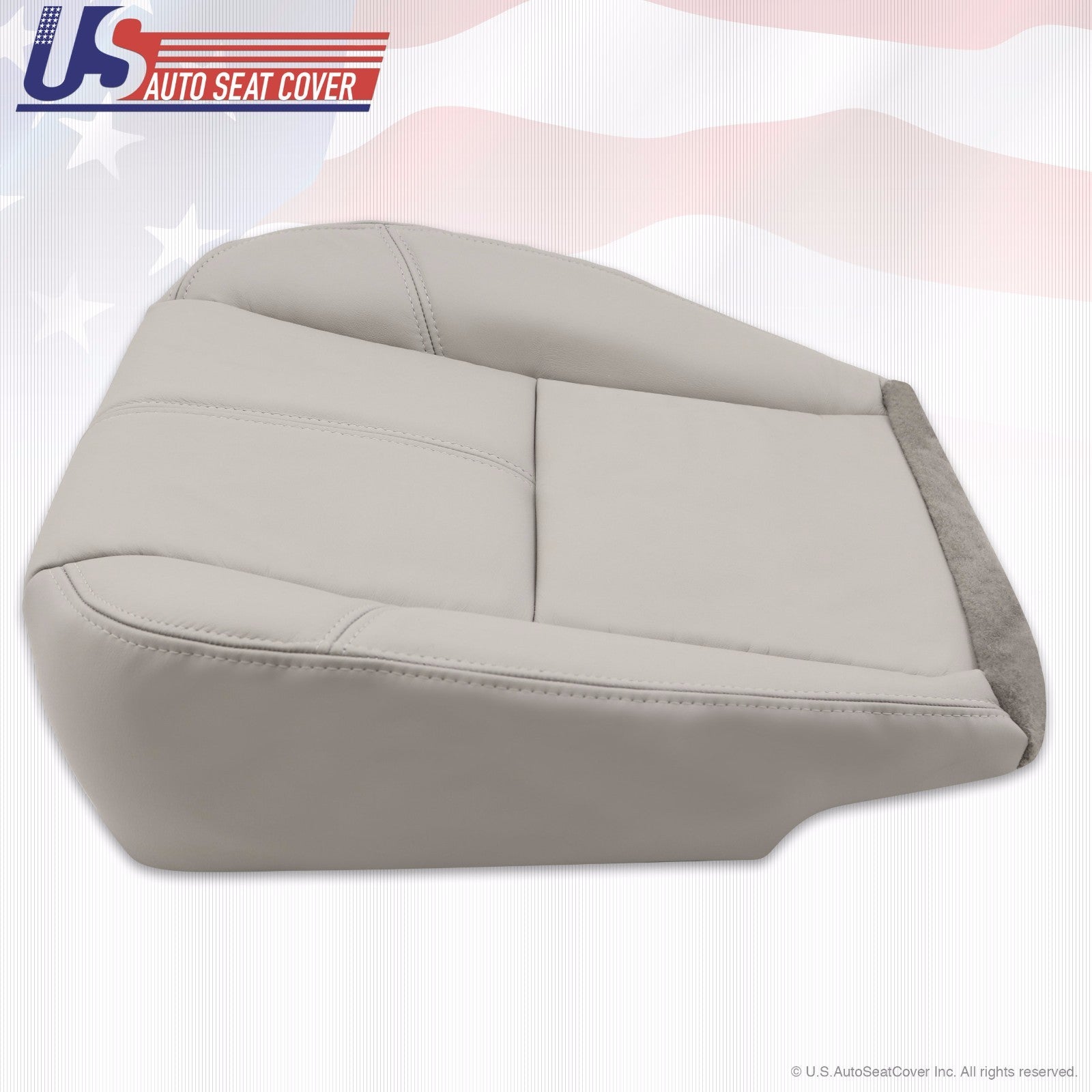 2007 - 2012 GMC Yukon Passenger Side Bottom Leather Seat Cover Light Gray