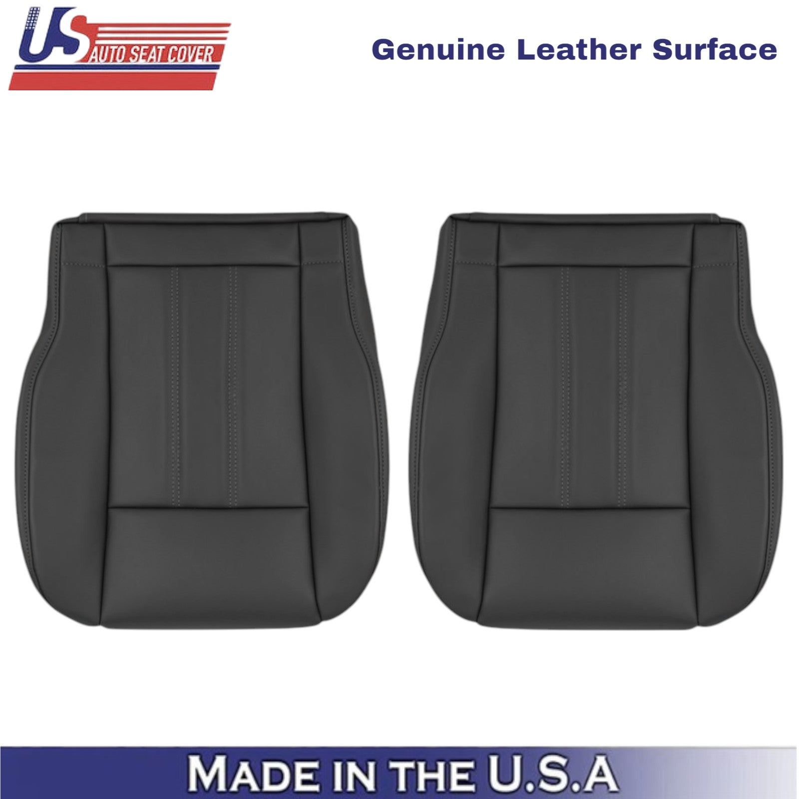 2008-2020 For Dodge Grand Caravan Genuine Leather Front Bottom Seat Covers Black