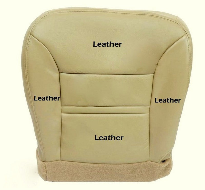 2000 Ford Excursion Limited Driver Bottom Leather Seat Cover Replacement Tan