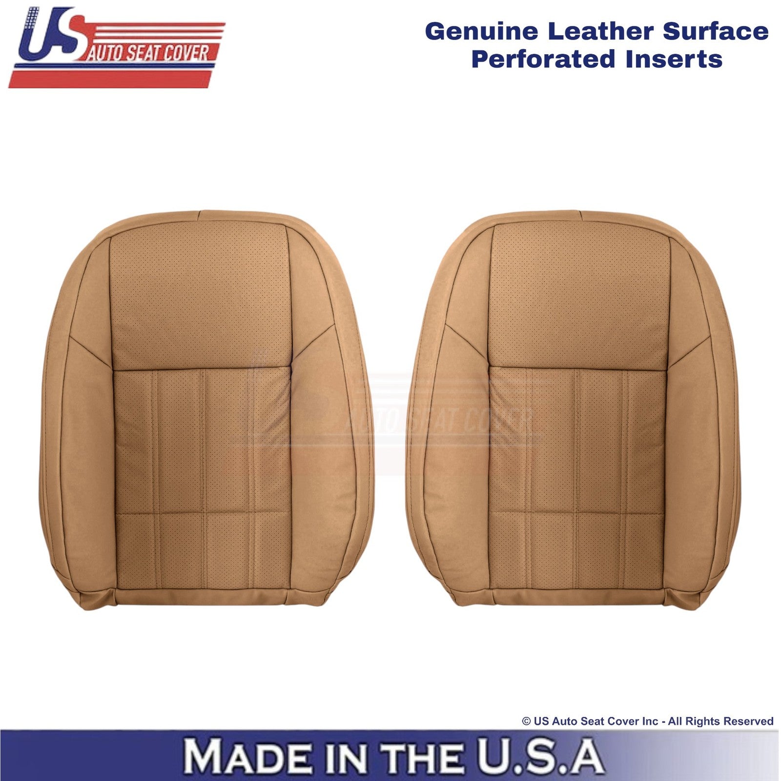 2016-2018 Fits Lexus ES 350 Genuine Leather Front Top Replacement Covers Flaxen