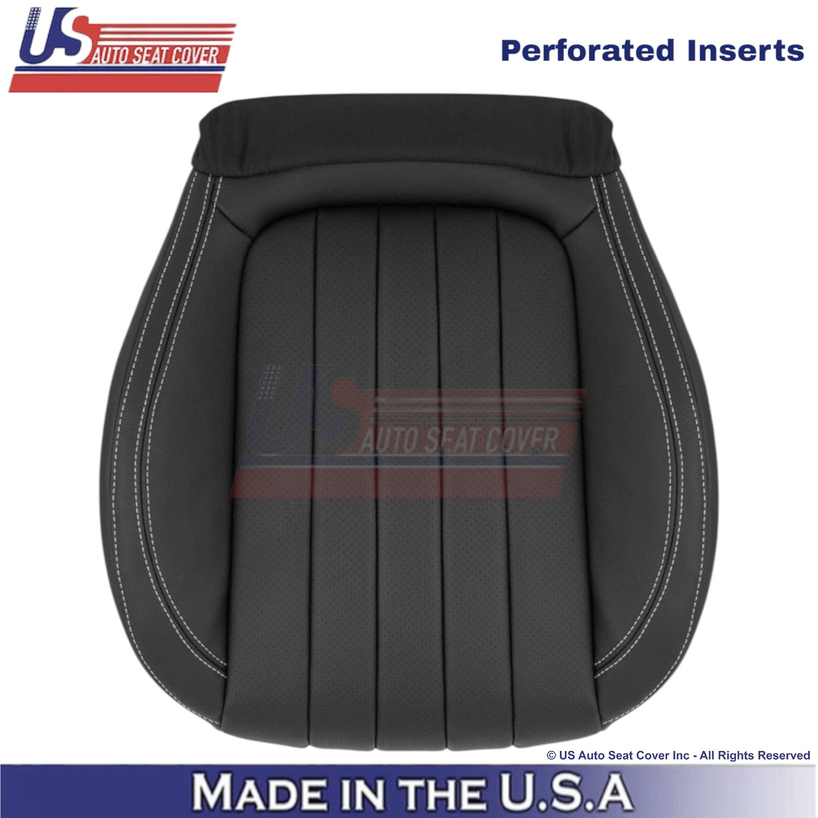 2017-2023 For Mercedes Benz E-Class Leatherette Front Covers Black-White Stitch