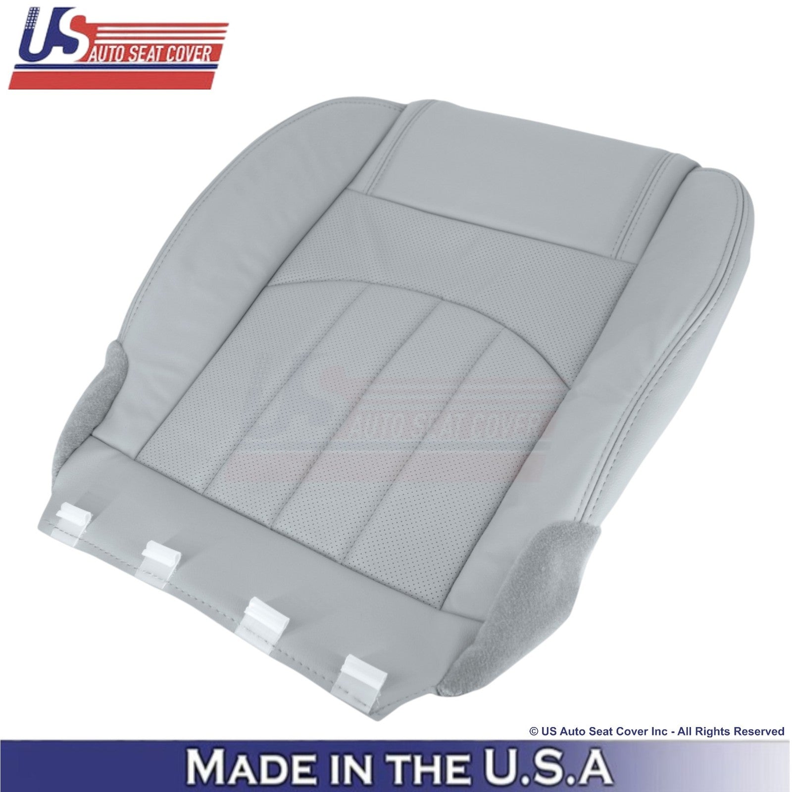 2013-2017 Fits Chevy Traverse Leather Perf. Front Seat Covers Light Titanium