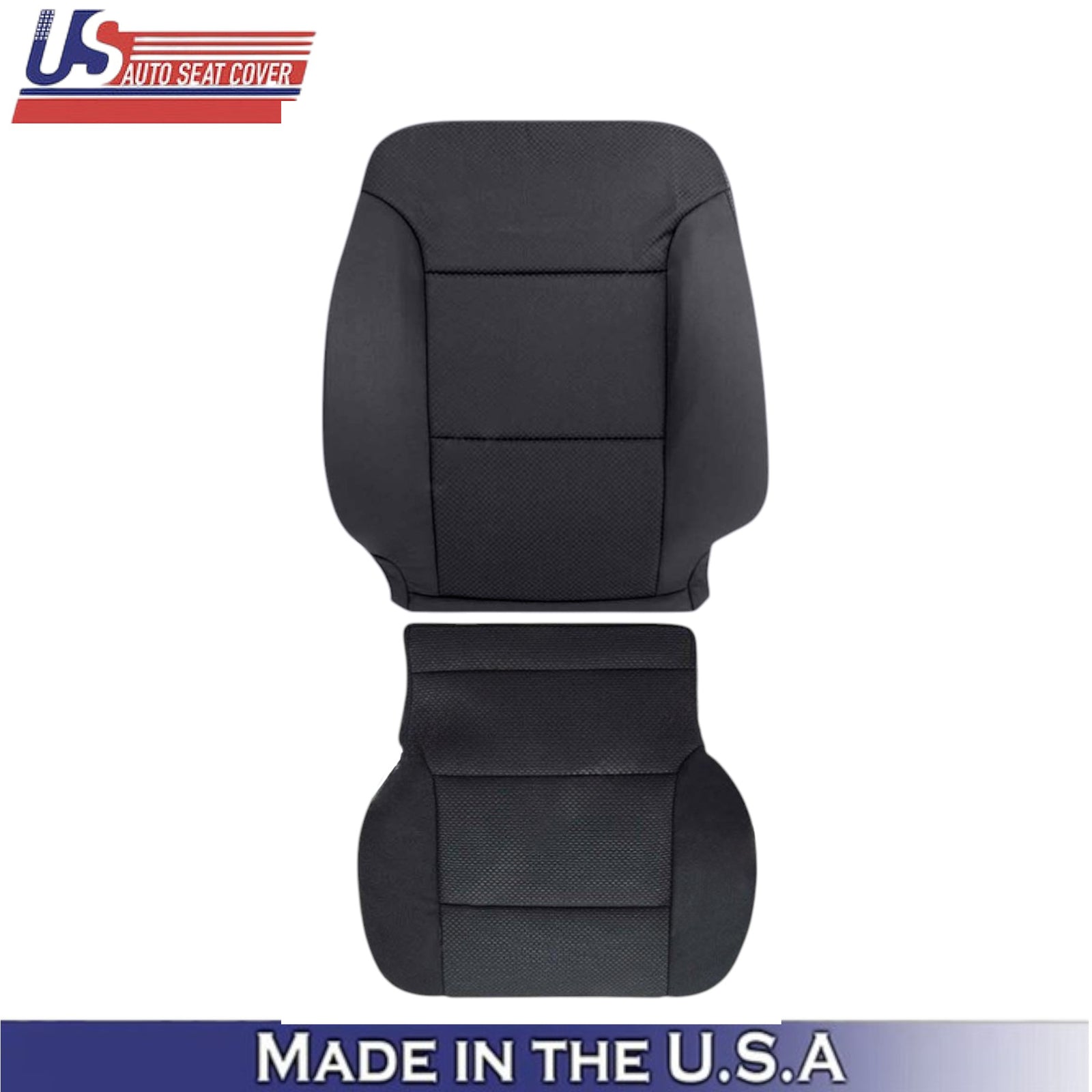 2014-2019 For Chevrolet Silverado Cloth Passenger Side Seat Covers Jet Black