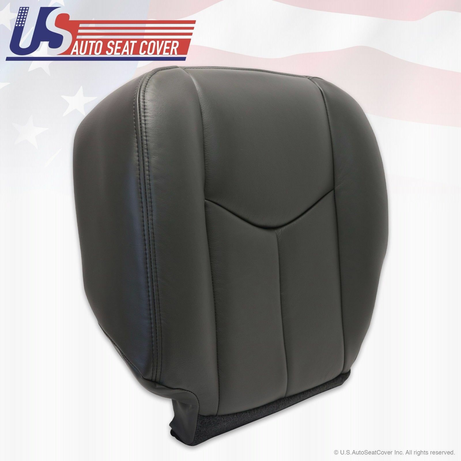 2003 To 06 Chevy Avalanche Driver & Passenger Bottom Vinyl Seat Covers Dark Gray