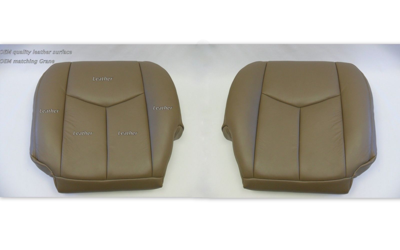 2003 To 2006 Chevy Avalanche Driver & Passenger Bottom Leather Seat Cover Tan