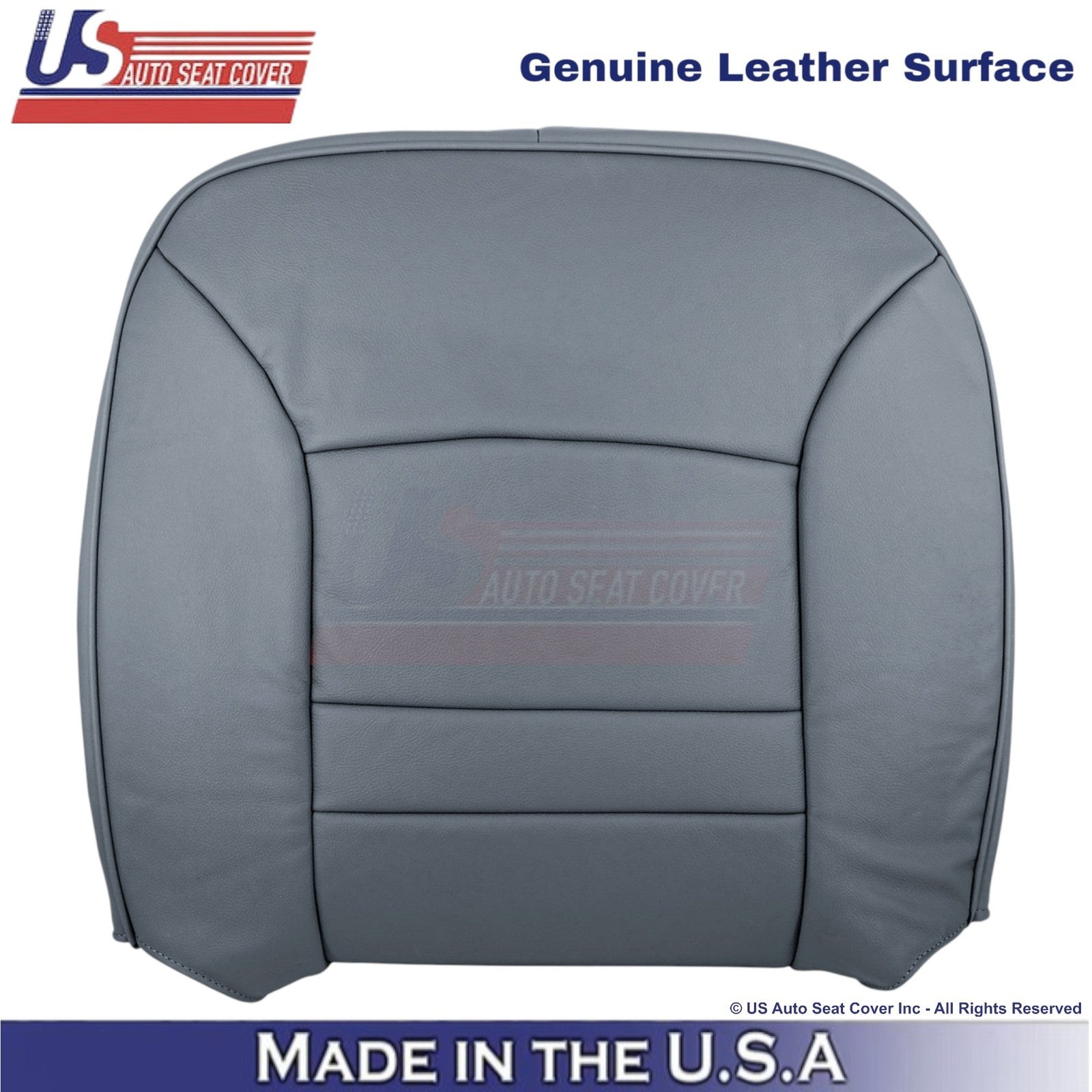 1998-2002 Fits Ford Crown Victoria Genuine Leather Driver Top Seat Cover Gray