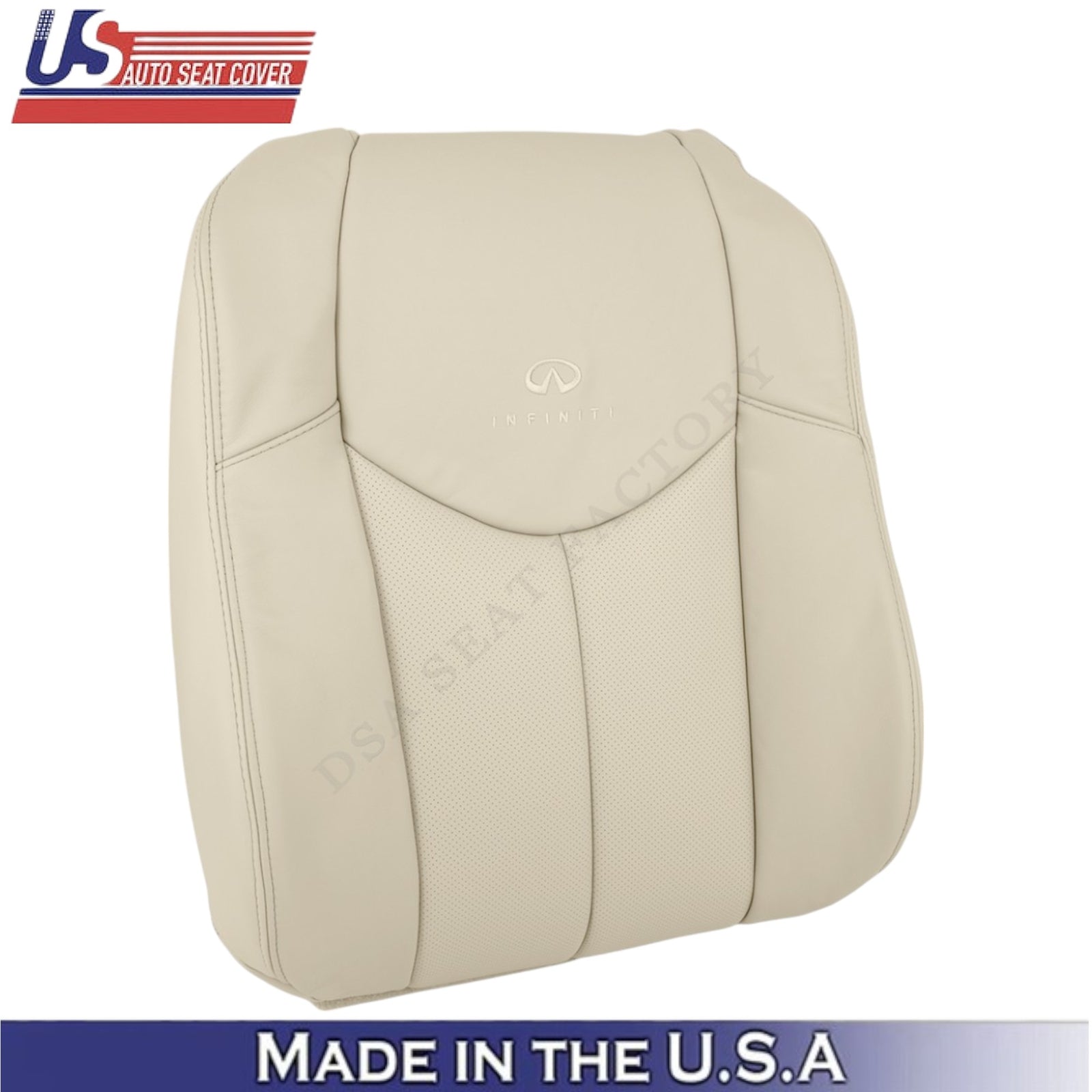 2008-2013 For Infiniti G37 Genuine Leather Driver Top Seat Cover Wheat (Tan)