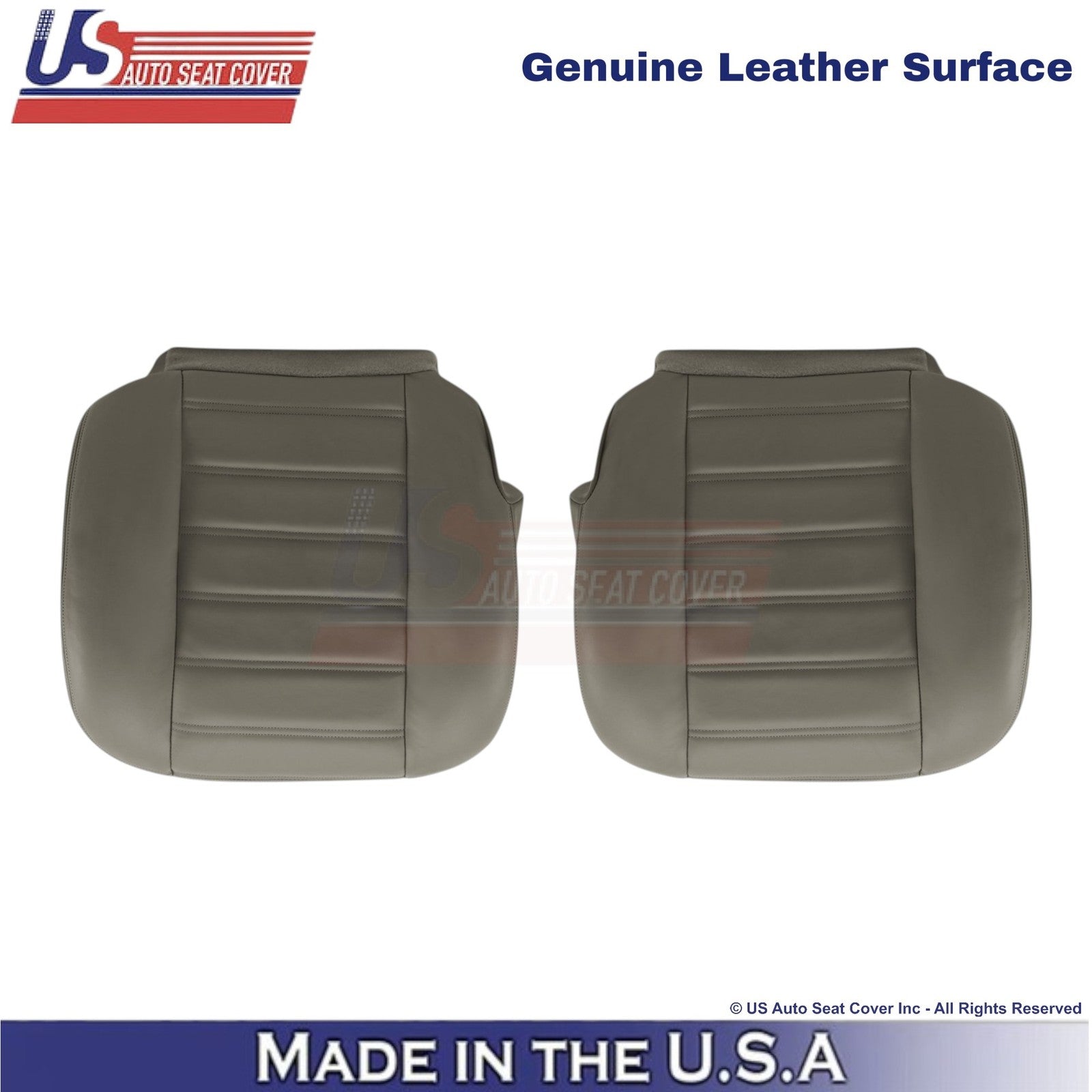2003-2007 For Hummer H2 Genuine Leather Front Bottom Seat Covers Wheat Gray