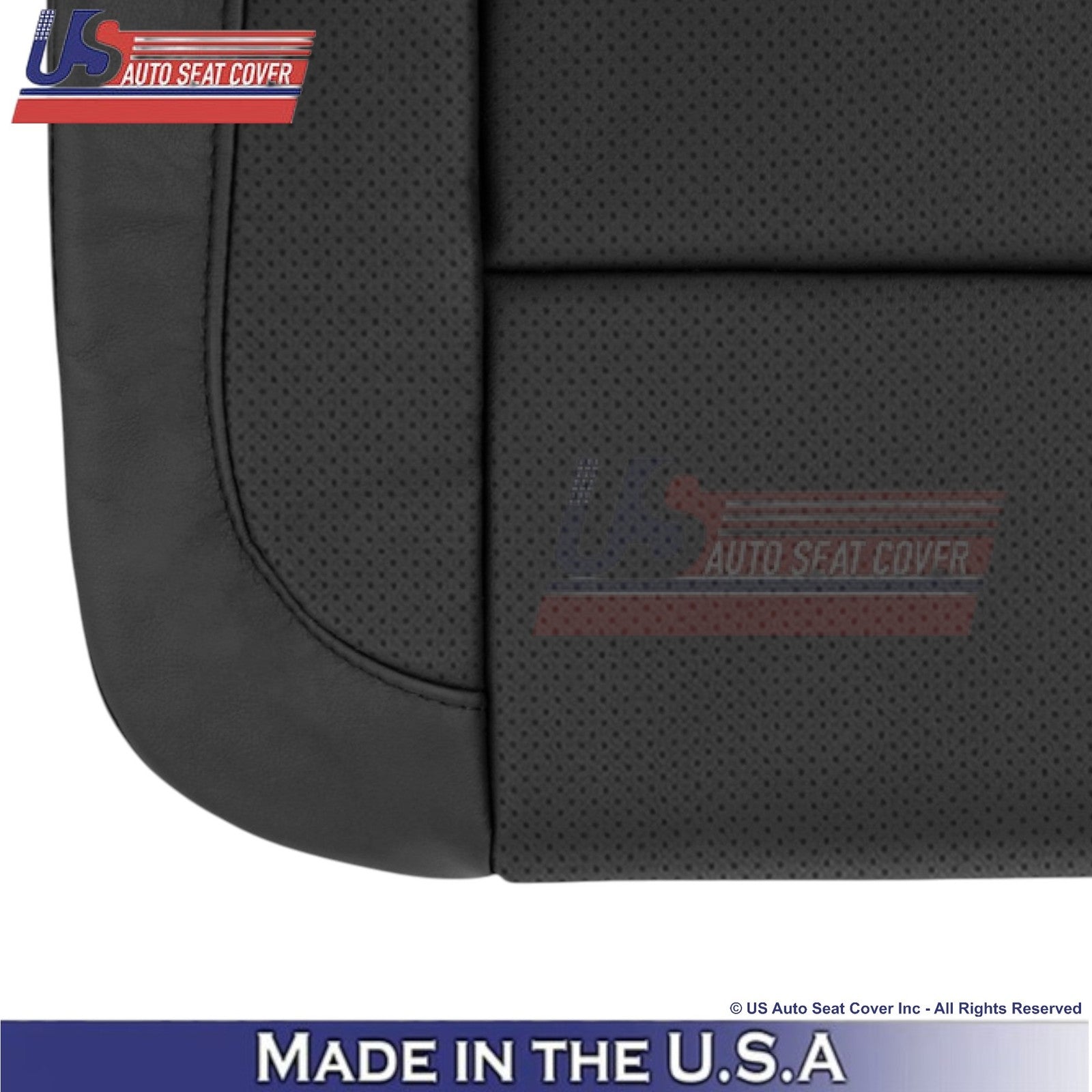 2014-2019 For Chevy Silverado 1500 LT Leatherette Perf Front Bottom Covers Black