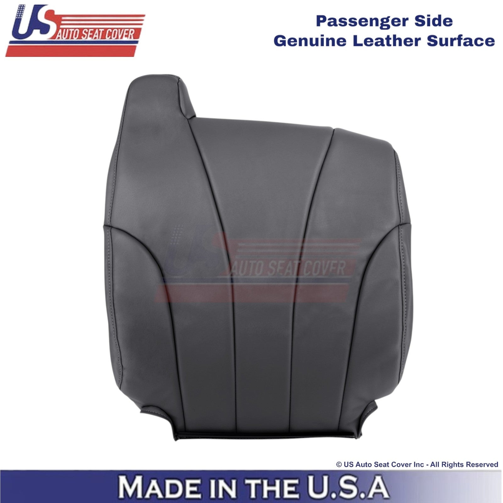 1999-2002 For Chevy Silverado W/T Genuine Leather Passenger Top Cover Dark Gray