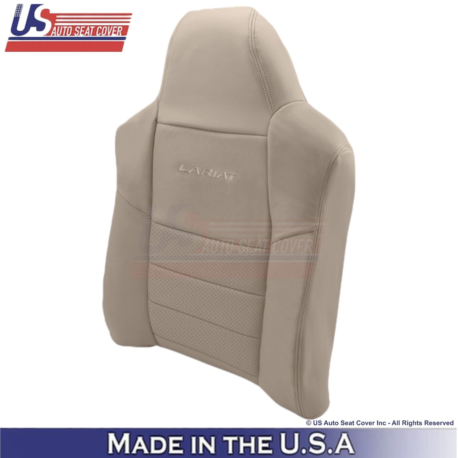 2002-2003 Fits Ford F250 F350 Lariat Leather Perf Top Replacement Covers Tan