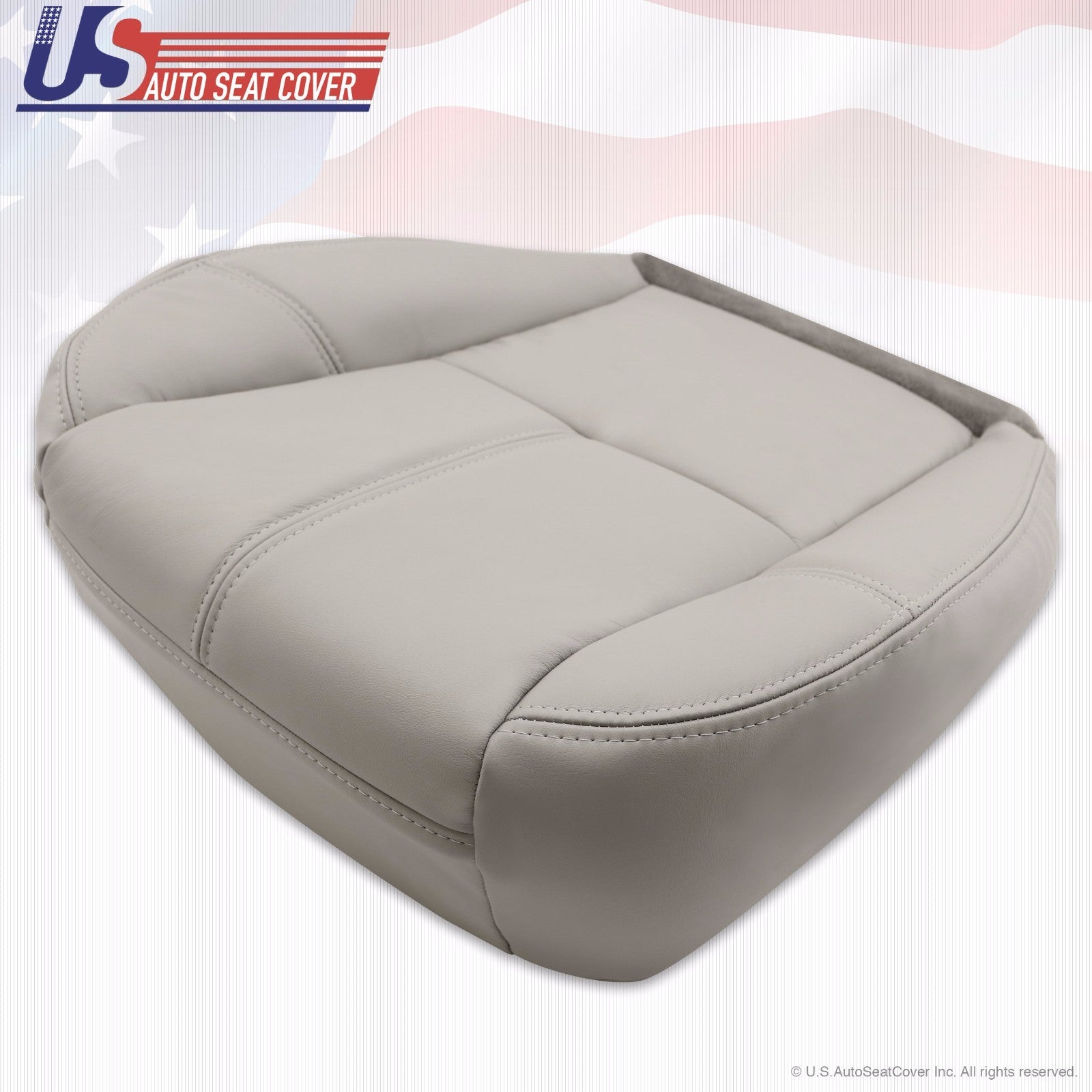 2007 2008 Chevy Tahoe & Suburban Driver Bottom Leather Seat Cover Light Gray