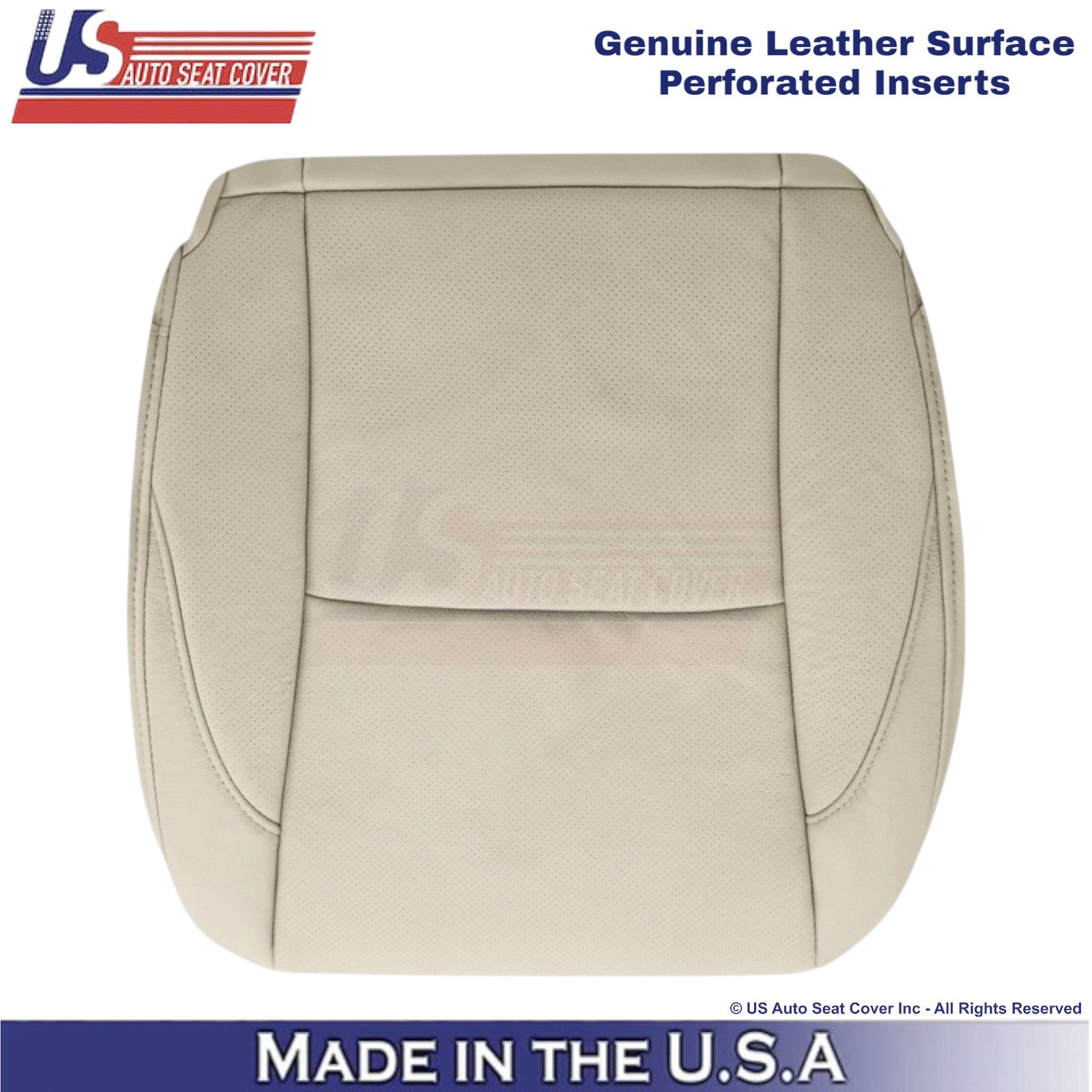 2007-2012 For Lexus ES350 Genuine Leather Driver Bottom Seat Cover Parchment Tan