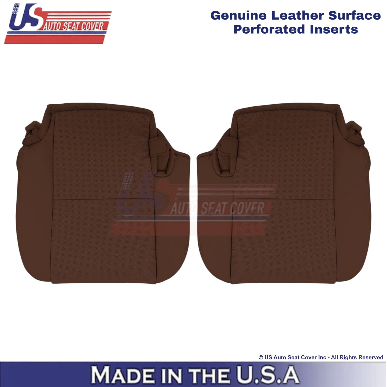 2008-2014 Fits Toyota Sequoia Genuine Leather Perf. Rear Bottom Covers Red Rock