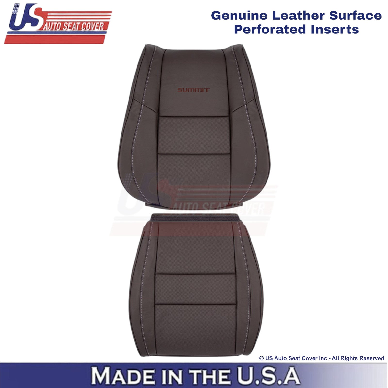2011-2021 For Jeep Grand Cherokee Summit Driver Genuine Leather Covers Brown