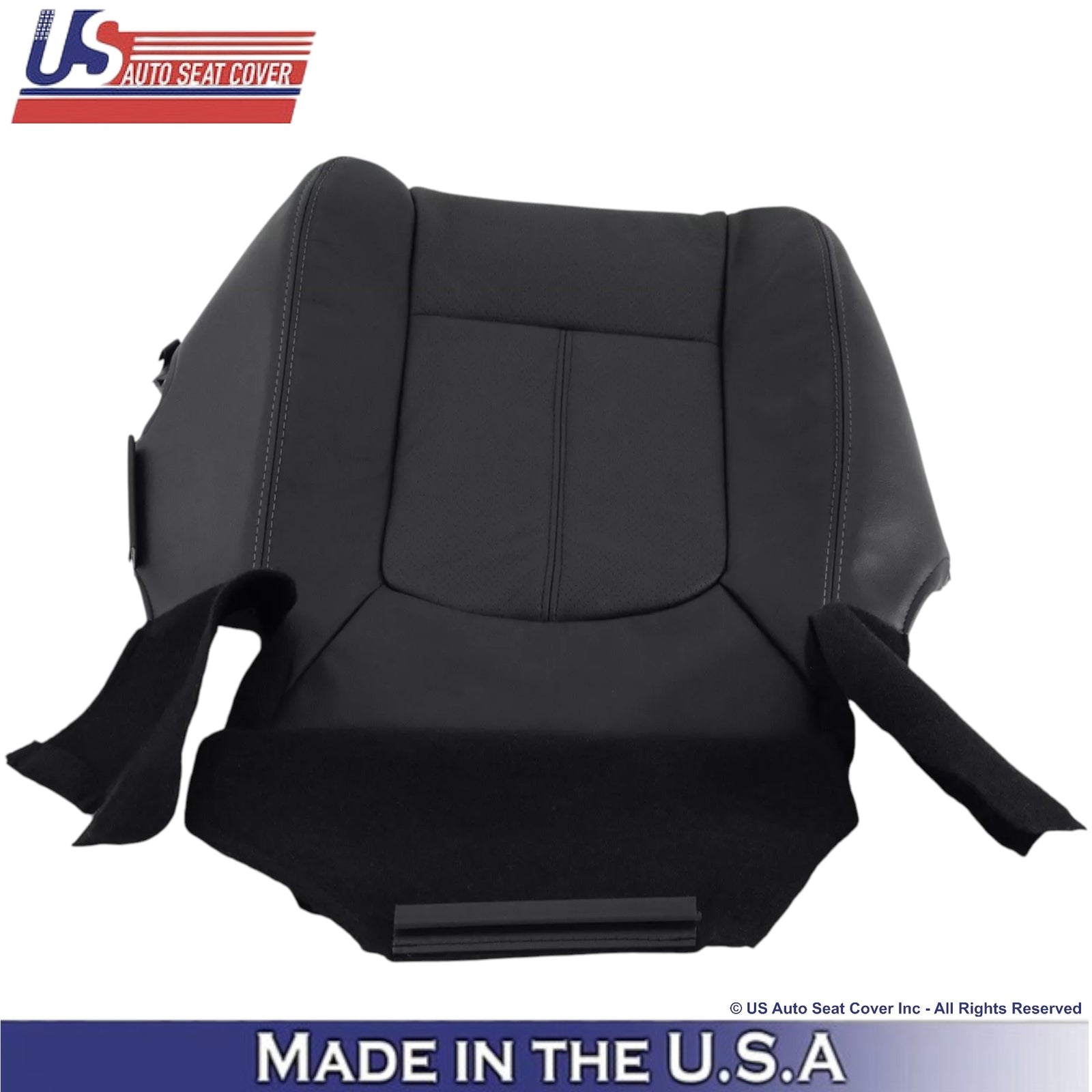 2011-2016 For Ford F-250 Lariat Genuine Leather Driver Bottom Seat Cover Black