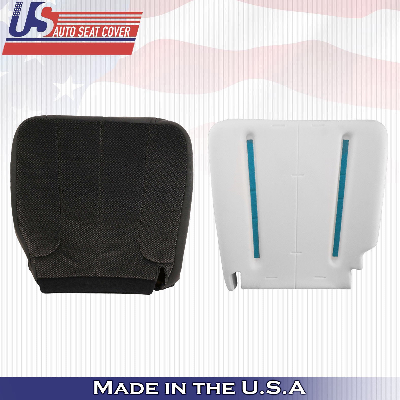 2002 to 2005 For Dodge Ram 1500 Driver Bottom Cloth Cover + Foam Cushion Dk Gray