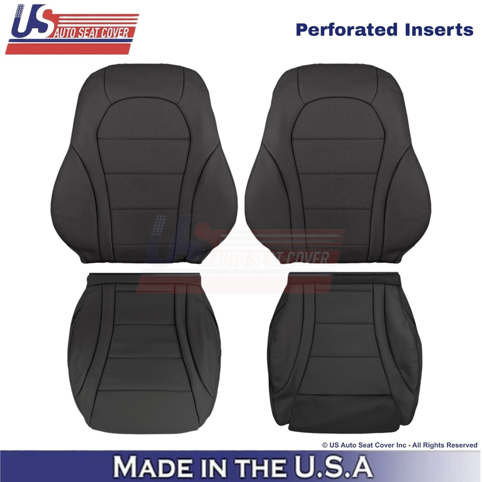 2016-2021 For Mercedes Benz GLC Class Leather Front Replacement Covers Black