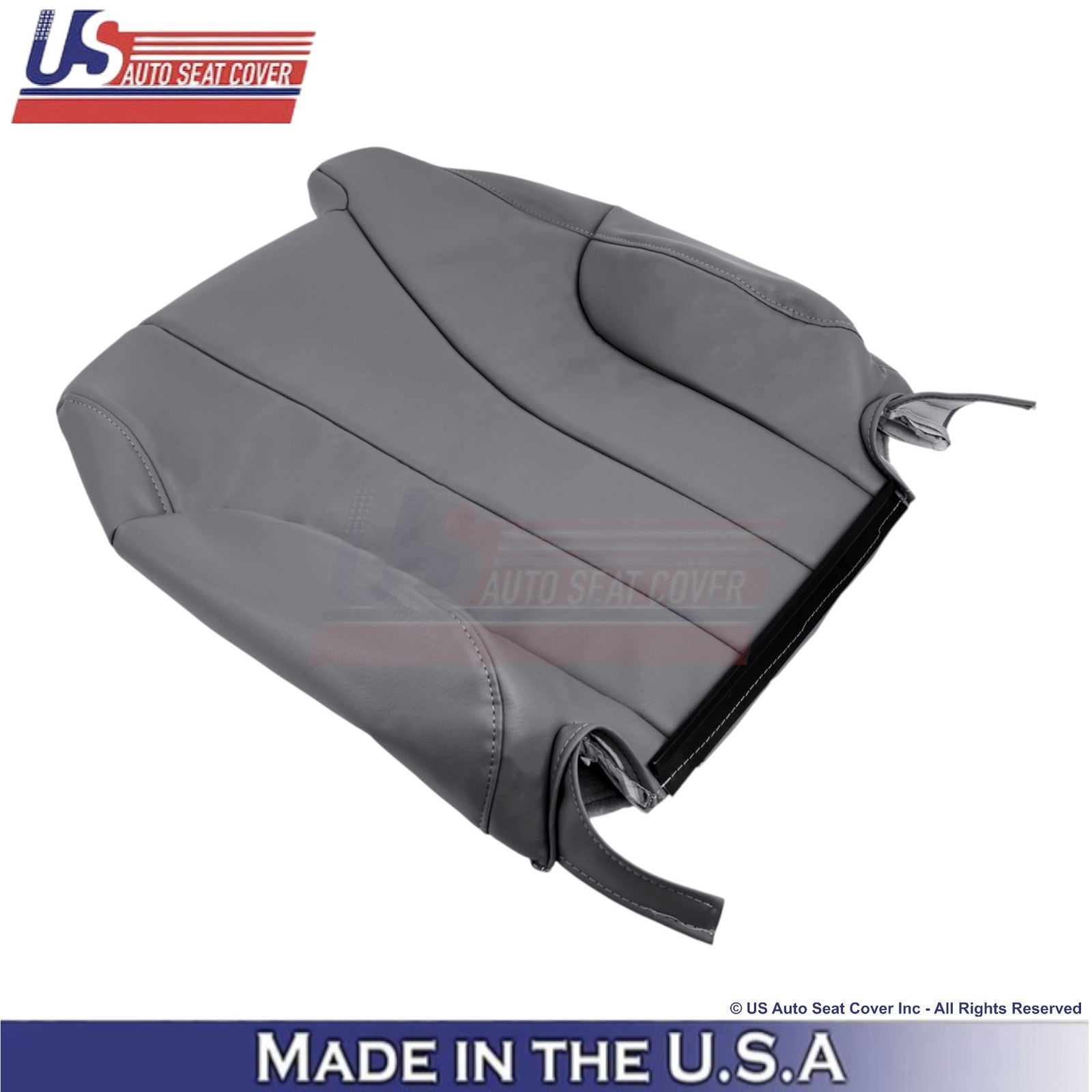 1999-2002 For Chevy Silverado W/T Genuine Leather Front Top Covers Dark Graphite