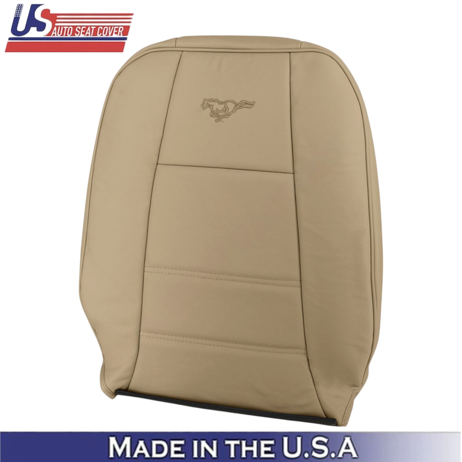 1999-2004 For Ford Mustang V6 Leatherette Front Top Seat Covers Medium Parchment