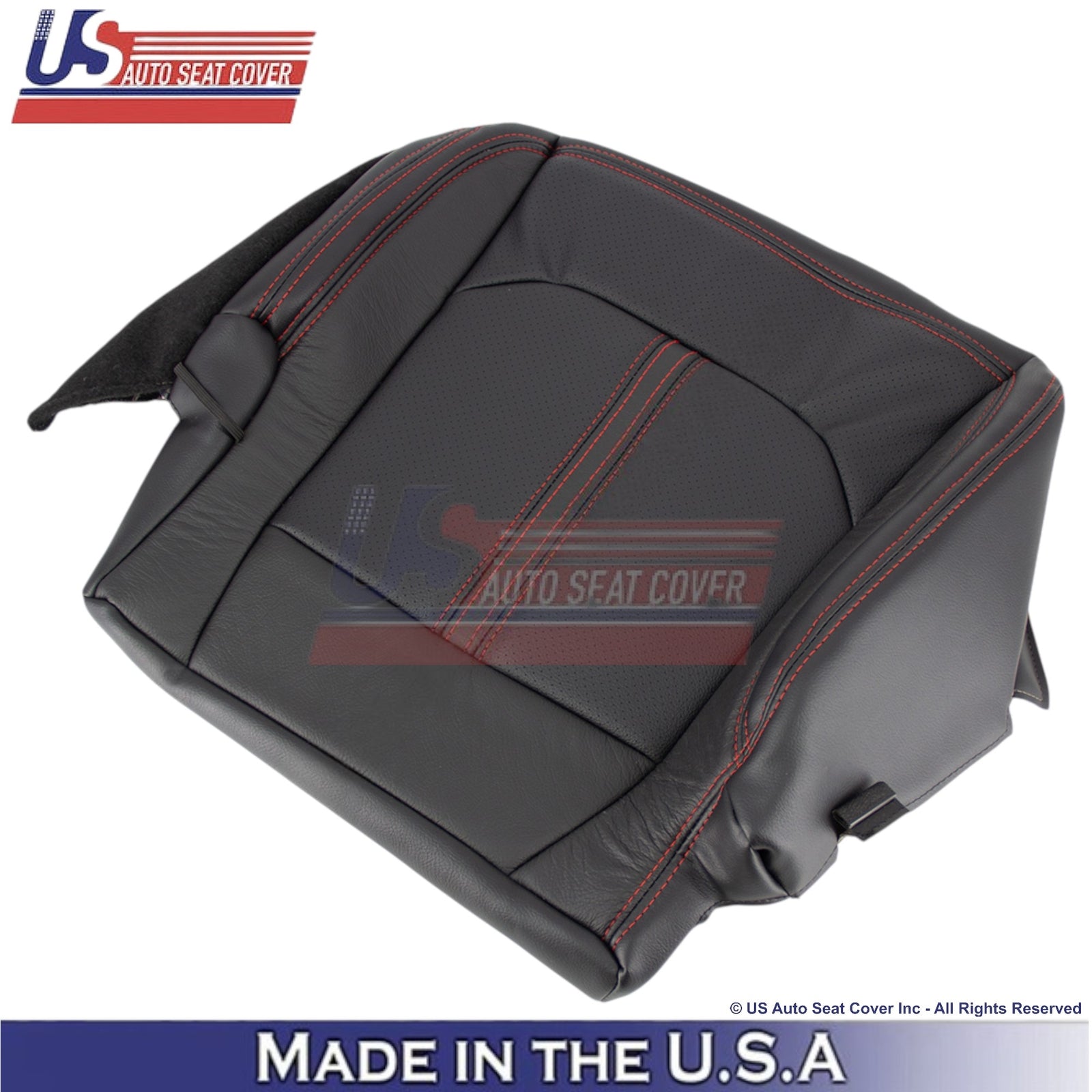2018-2021 For Ford Expedition Leather Passenger Bottom Cover Ebony-Red Stitching