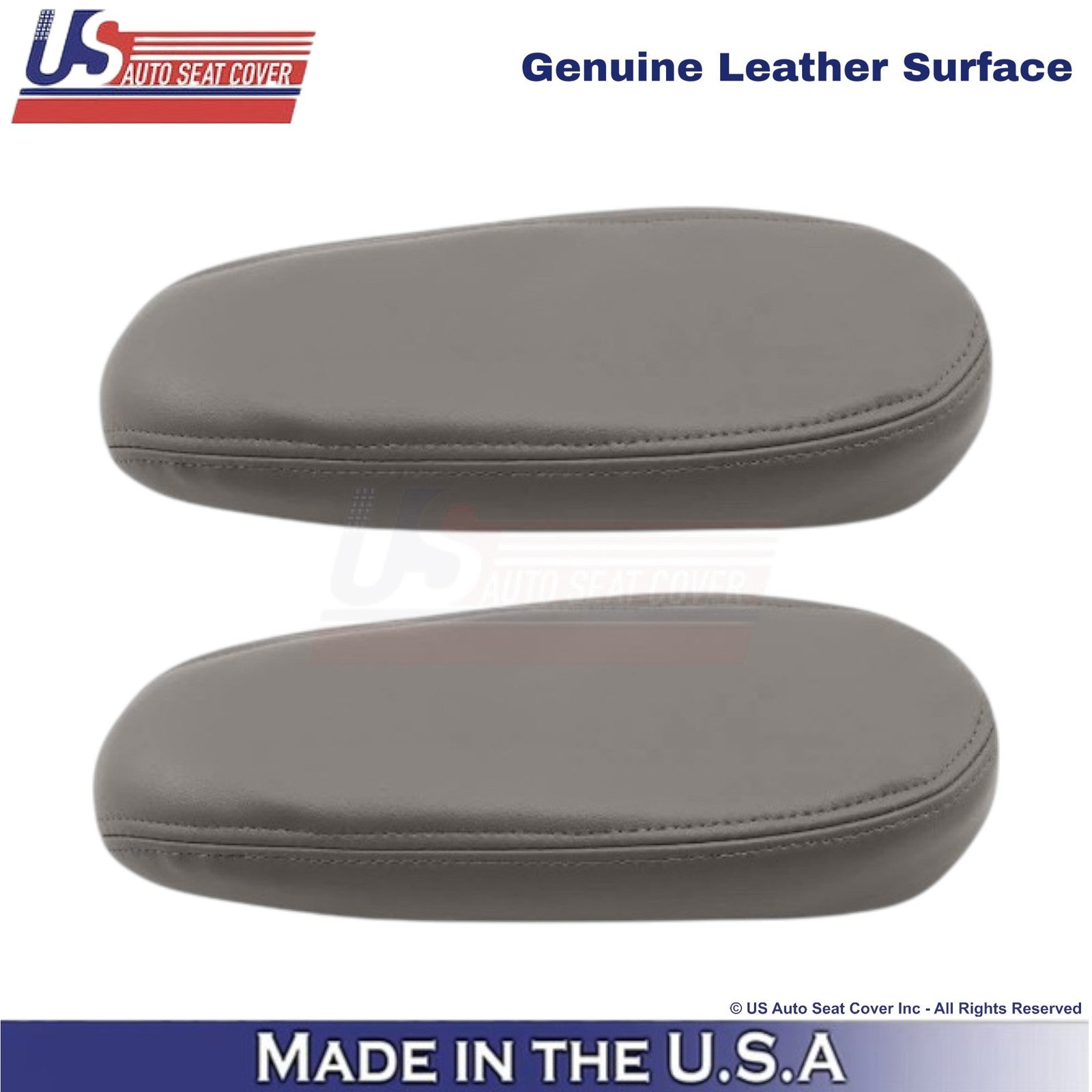2000-2001 For Ford Excursion Genuine Leather Front Armrest Covers Med. Graphite
