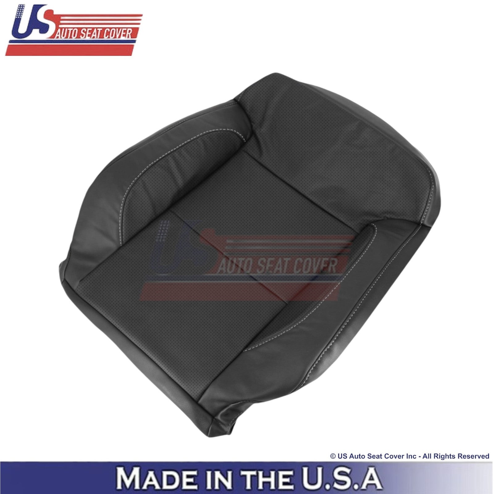2015-2020 For Chevy Tahoe Genuine Leather w Perf. Driver Top Cover Jet Black