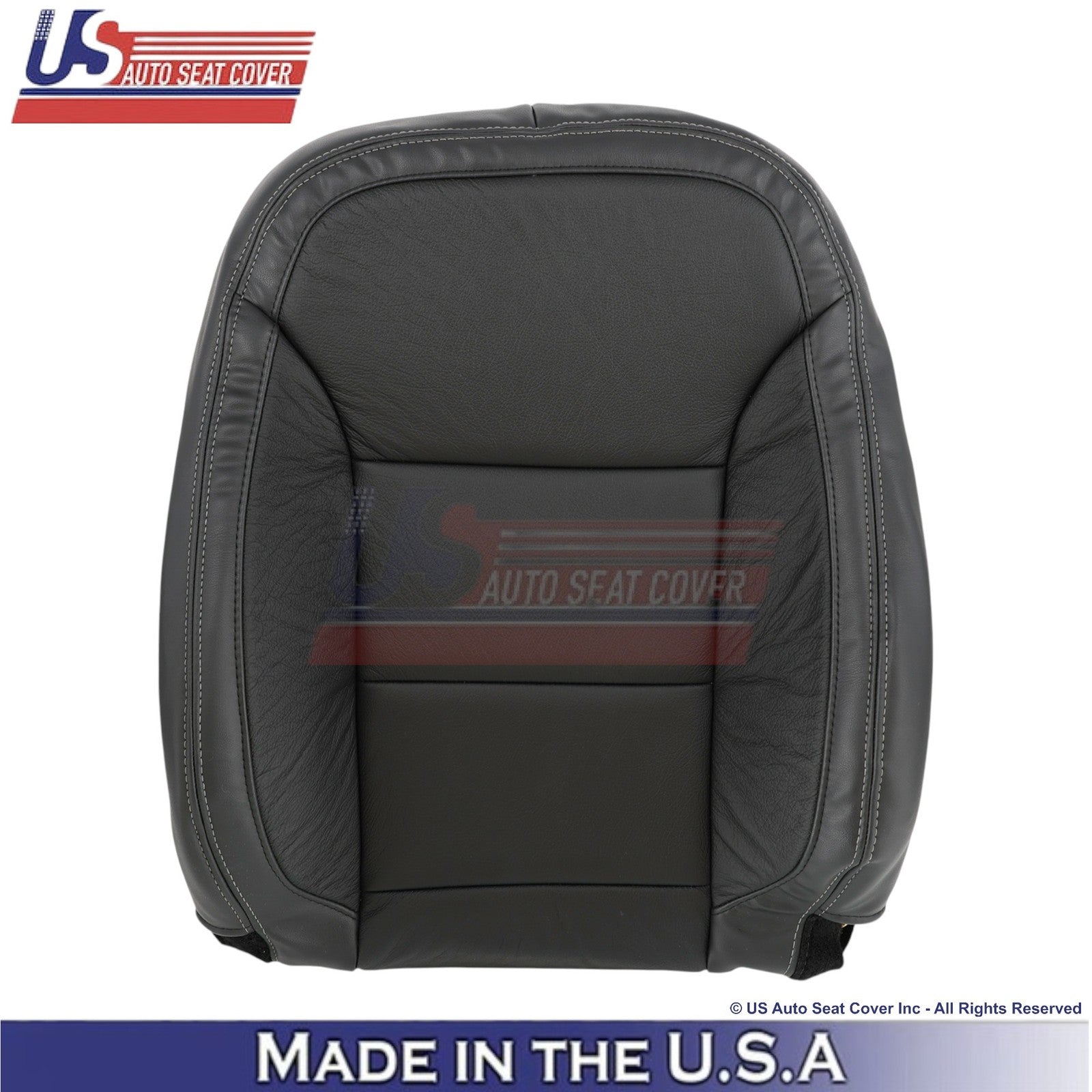 2013-2015 For Chevy Malibu Genuine Leather Driver Side Covers Black w/white Stch